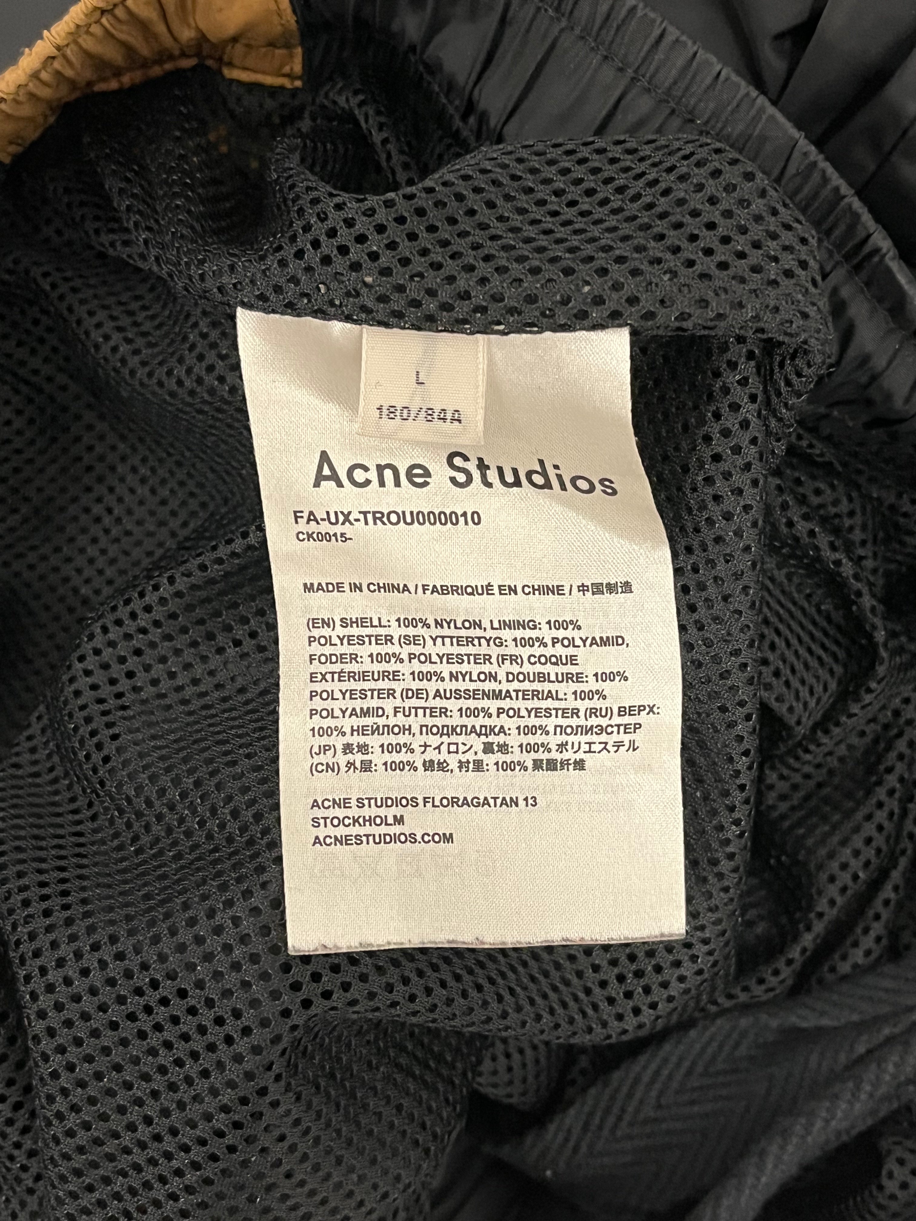 Acne Studios/Pants/L/Nylon/BLK/BROWN SIDE STRIPE view 4