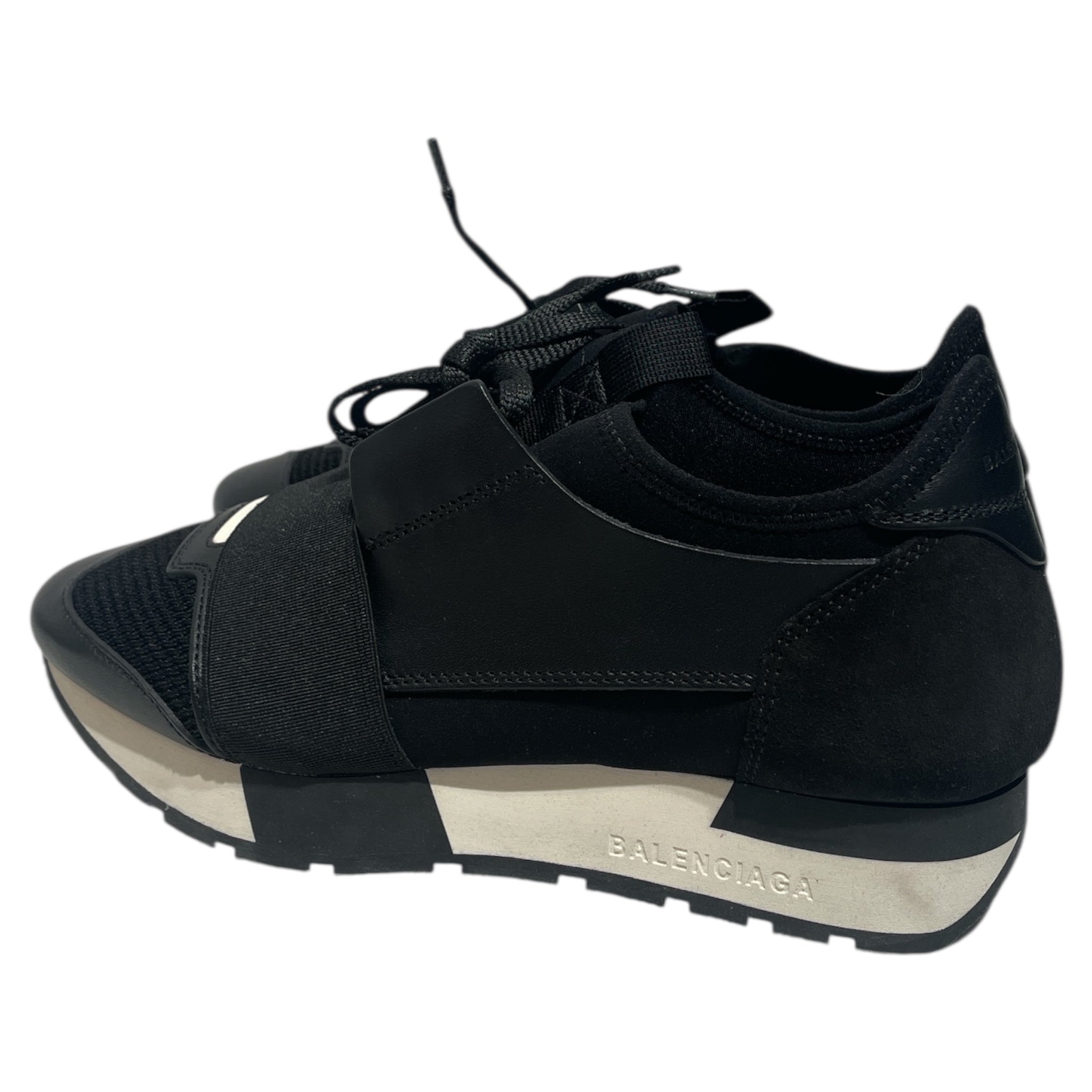 BALENCIAGA/Low-Sneakers/US 5.5/Leather/BLK/Race Runner view 2