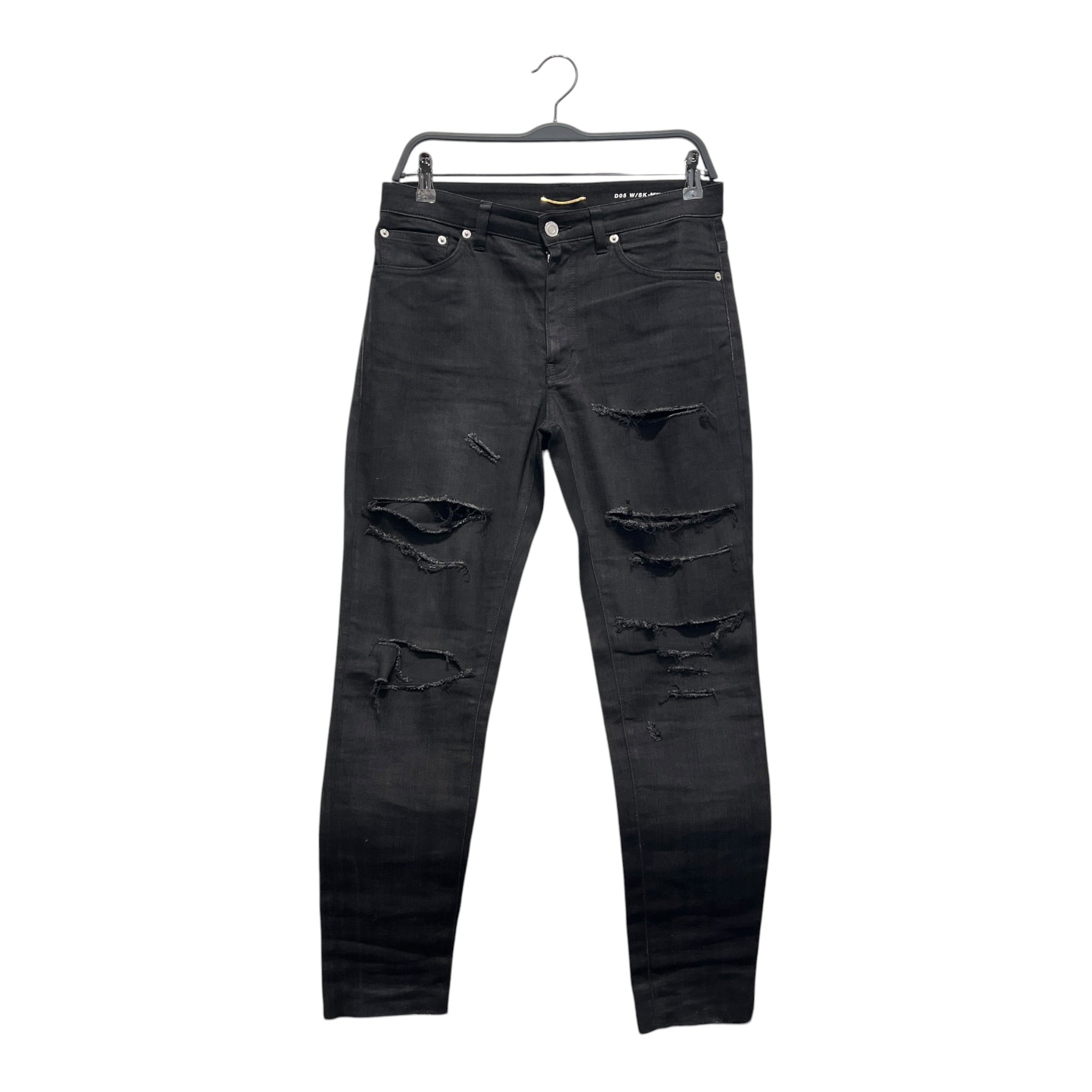 YVES SAINT LAURENT/Skinny Pants/30/Denim/BLK/Distressed/CRASH 2015 DENIM view 1
