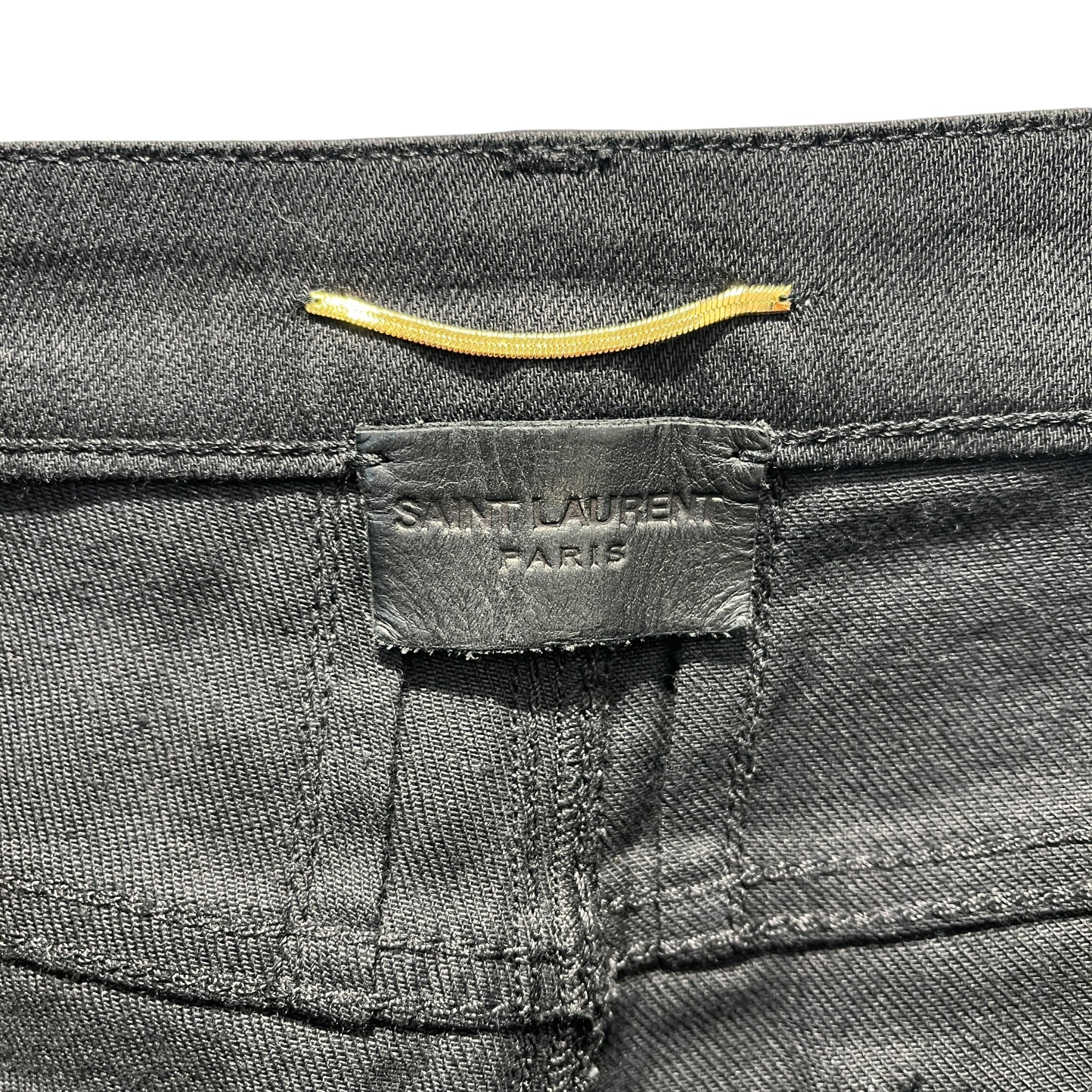 YVES SAINT LAURENT/Skinny Pants/30/Denim/BLK/Distressed/CRASH 2015 DENIM view 3