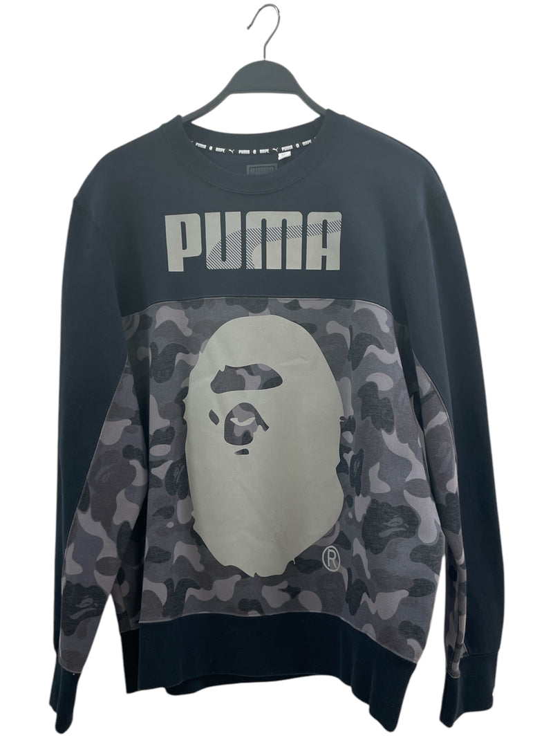 PUMA/BAPE/Sweatshirt/XL/All Over Print/Cotton/GRY/PUMAXBAPE CAMO PULLOVER