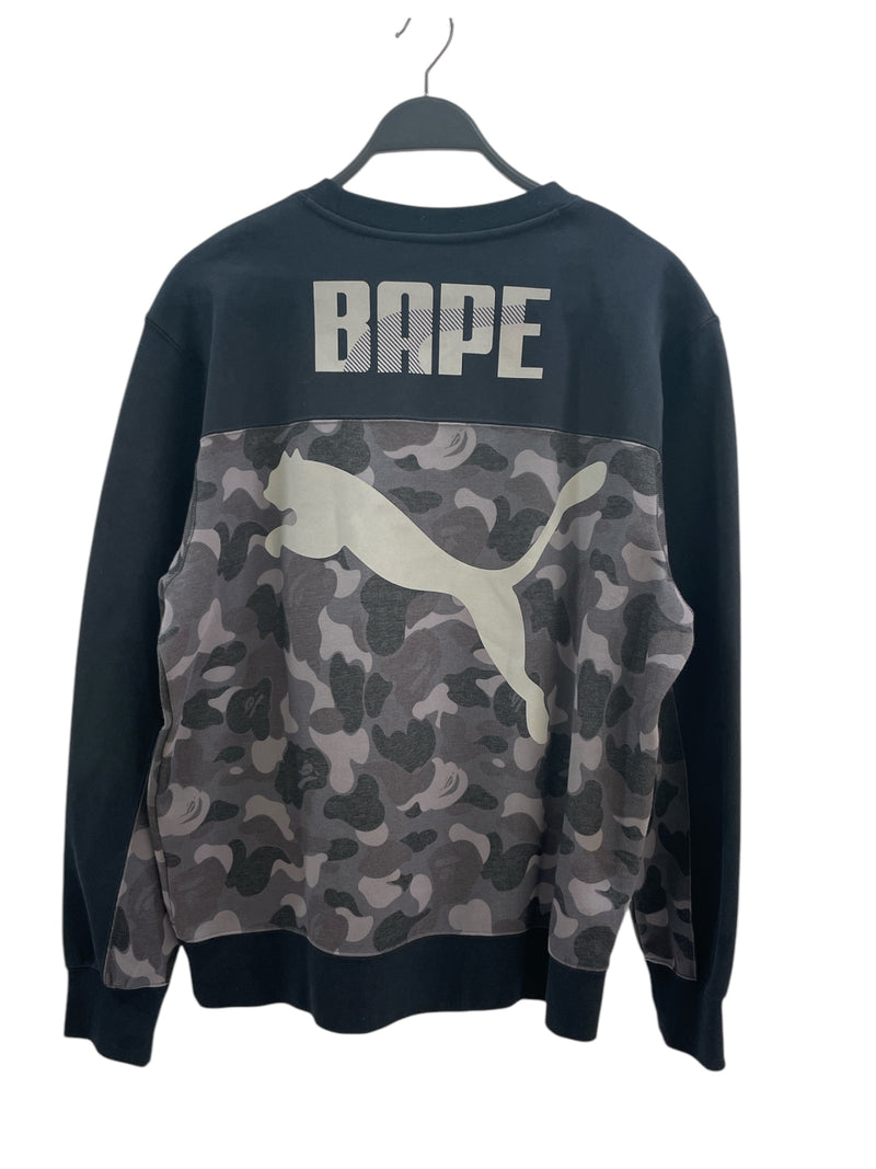 PUMA/BAPE/Sweatshirt/XL/All Over Print/Cotton/GRY/PUMAXBAPE CAMO PULLOVER