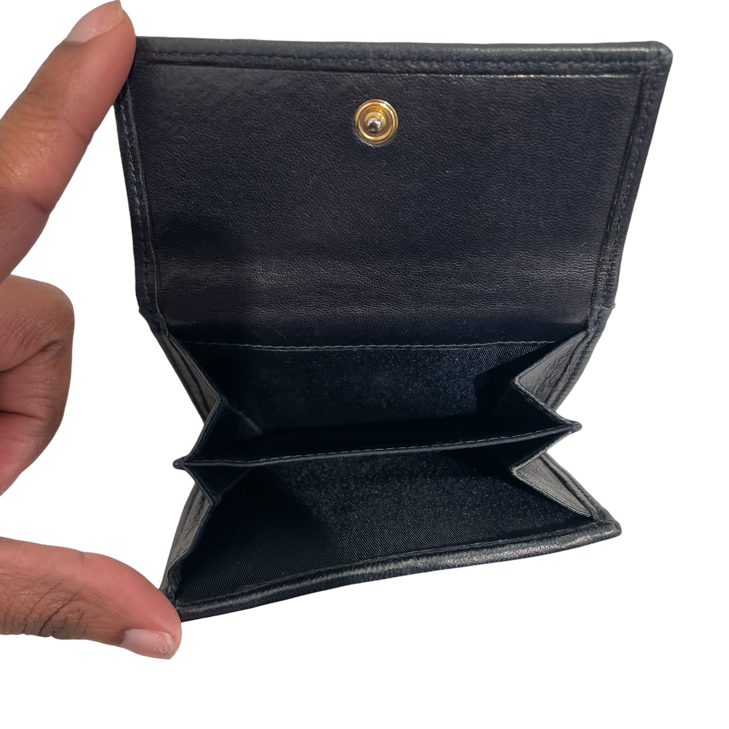 Christian Dior/Vintage/Trifold Wallet/Monogram/Cotton/NVY/Trotter Trifold Wallet view 3