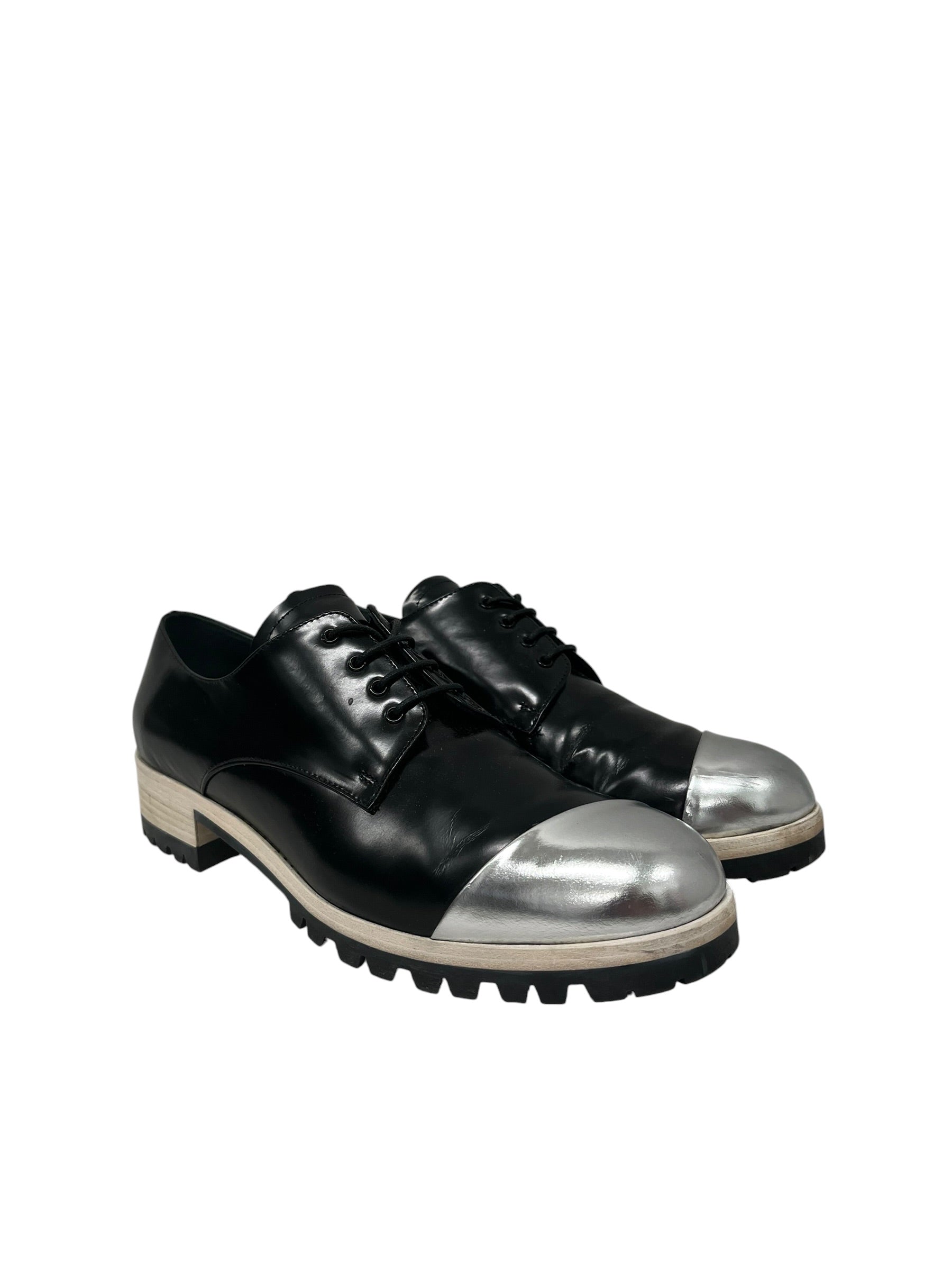 MIU MIU/Shoes/EU 36/Leather/BLK/SILVER TOE view 1
