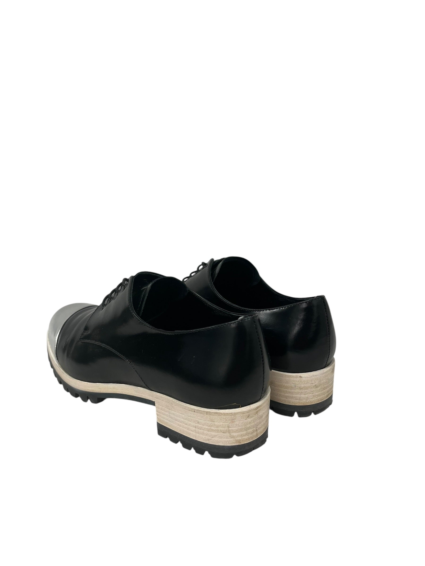 MIU MIU/Shoes/EU 36/Leather/BLK/SILVER TOE view 2