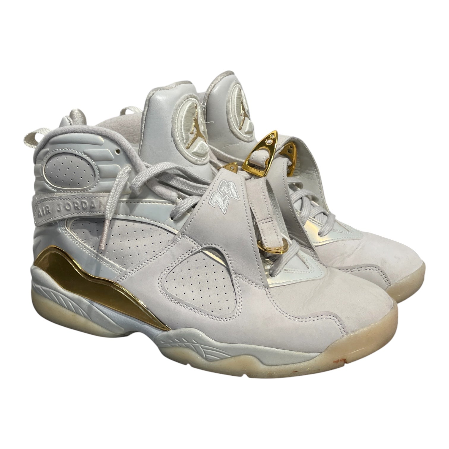 JORDAN BRAND/Hi-Sneakers/US 9.5/Suede/GRY/gold/championshiptrophy/8s view 1
