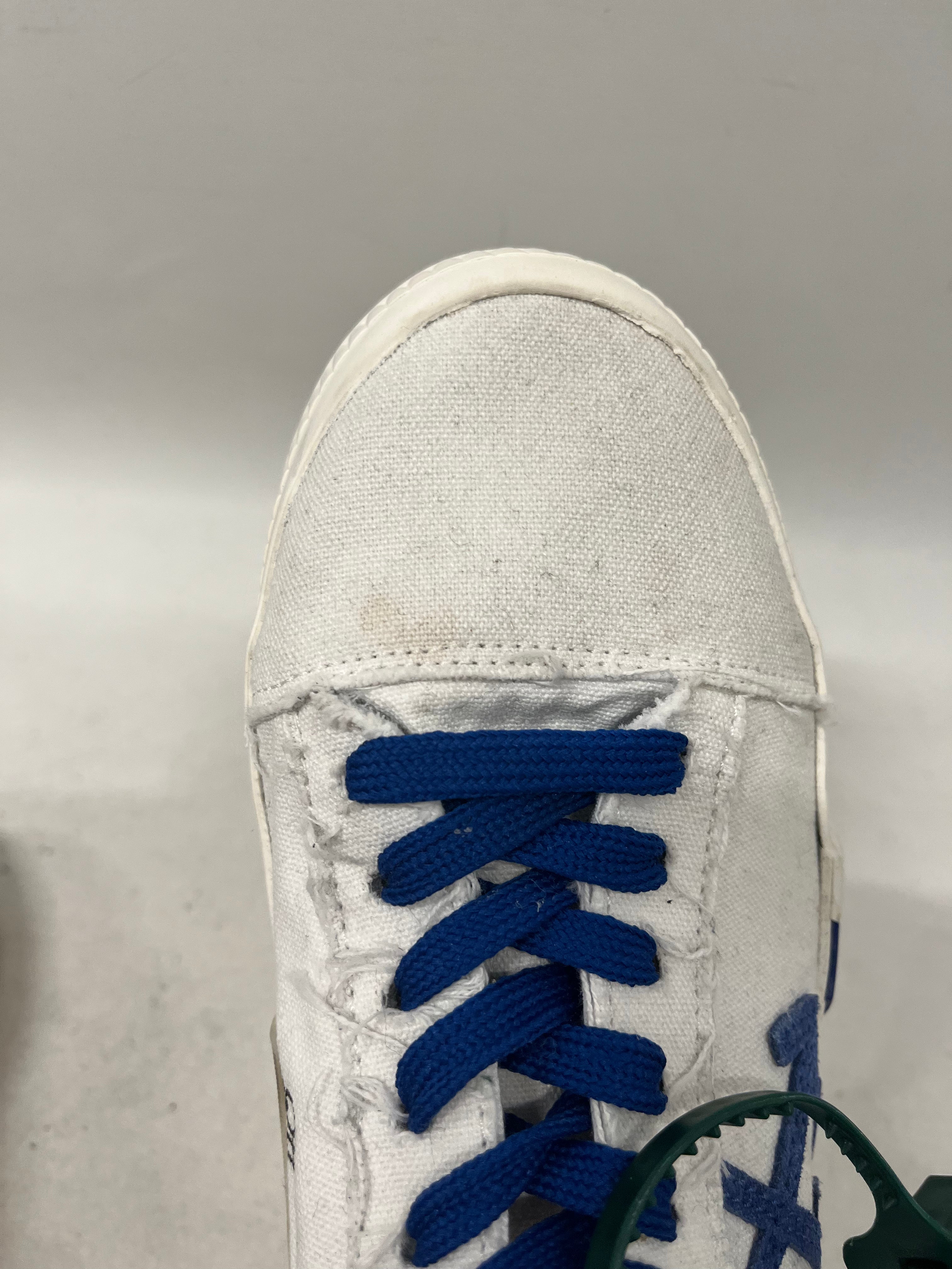 OFF-WHITE/Low-Sneakers/EU 41/Stripe/Cotton/WHT/VULCANIZED SNEAKER BLUE LACE view 4