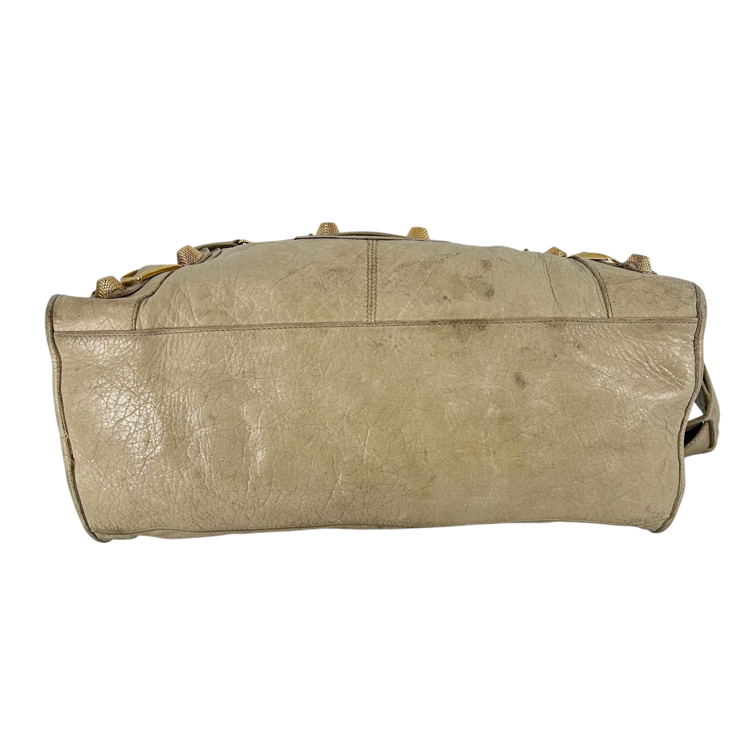 BALENCIAGA/Cross Body Bag/Leather/CRM/CITY BAG GOLD HARDWARE view 3