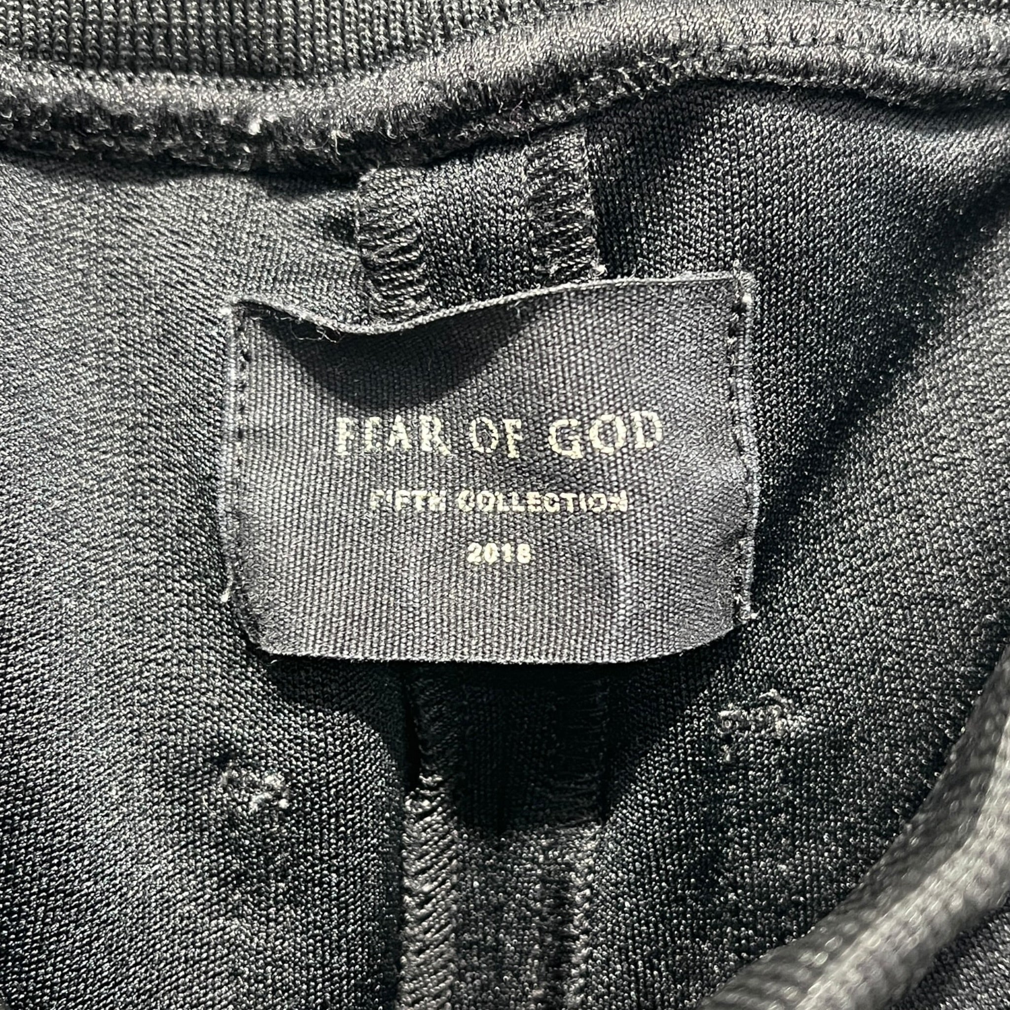 FEAR OF GOD/Pants/S/Polyester/BLK/WHITE SIDE STRIPE TRACKPANTS view 3