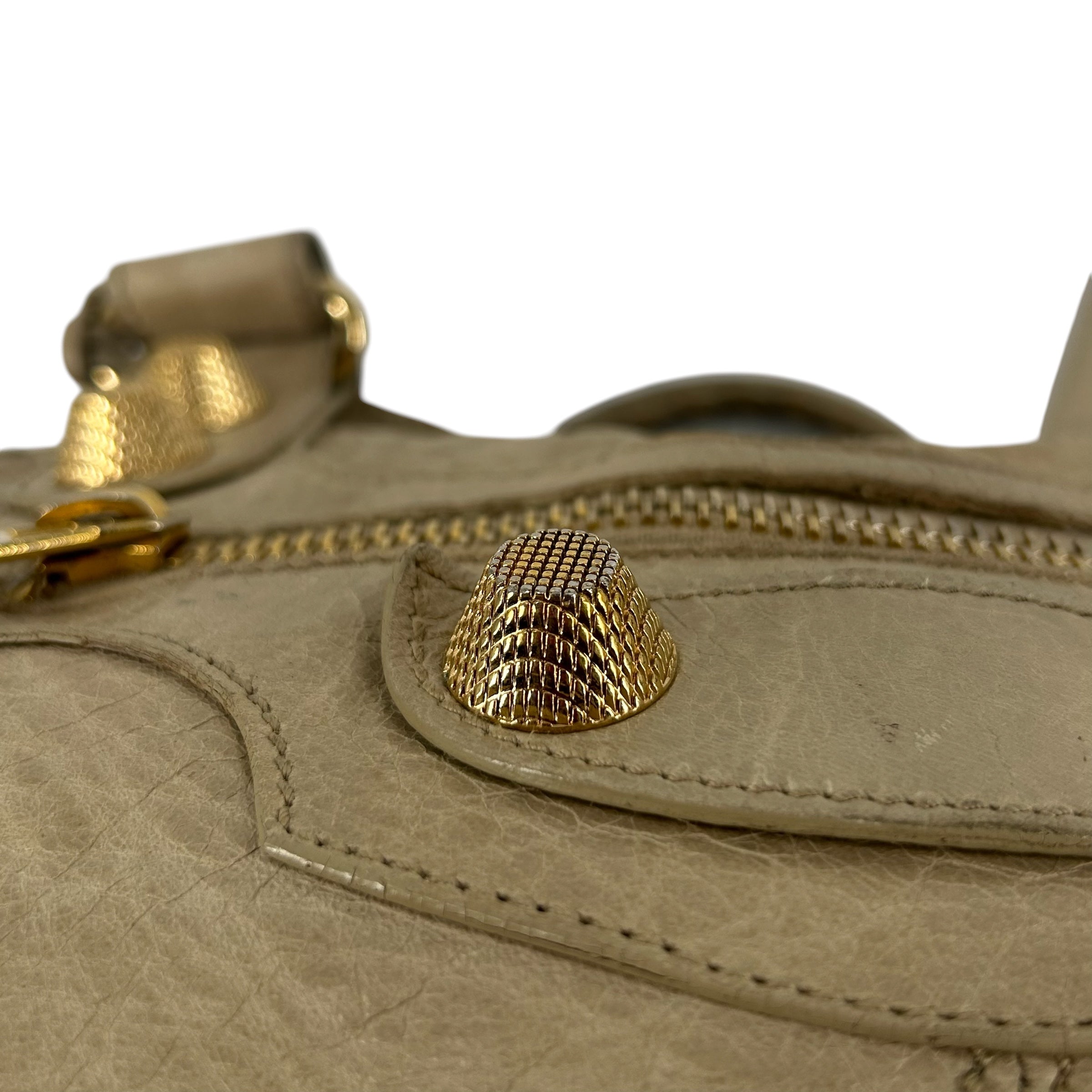 BALENCIAGA/Cross Body Bag/Leather/CRM/CITY BAG GOLD HARDWARE view 4