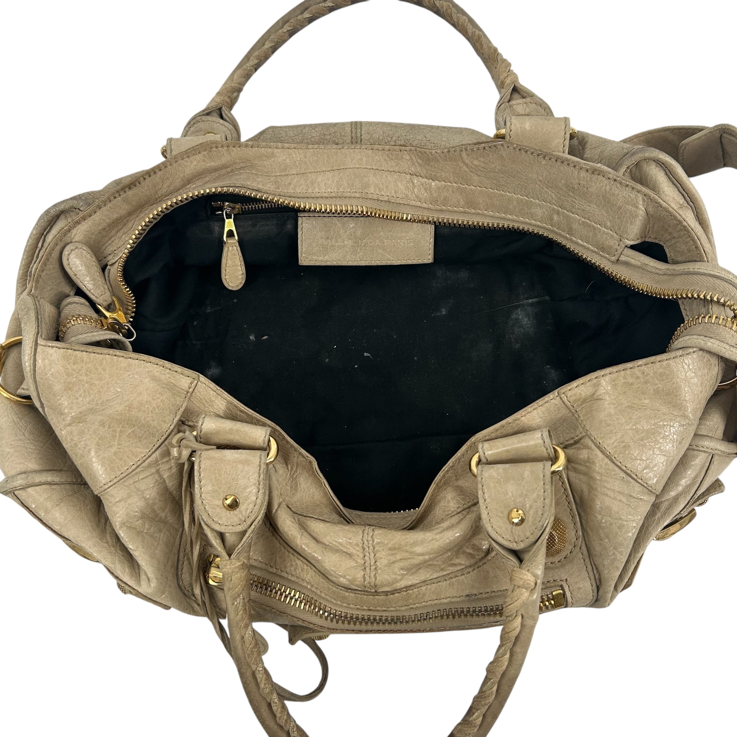 BALENCIAGA/Cross Body Bag/Leather/CRM/CITY BAG GOLD HARDWARE view 6
