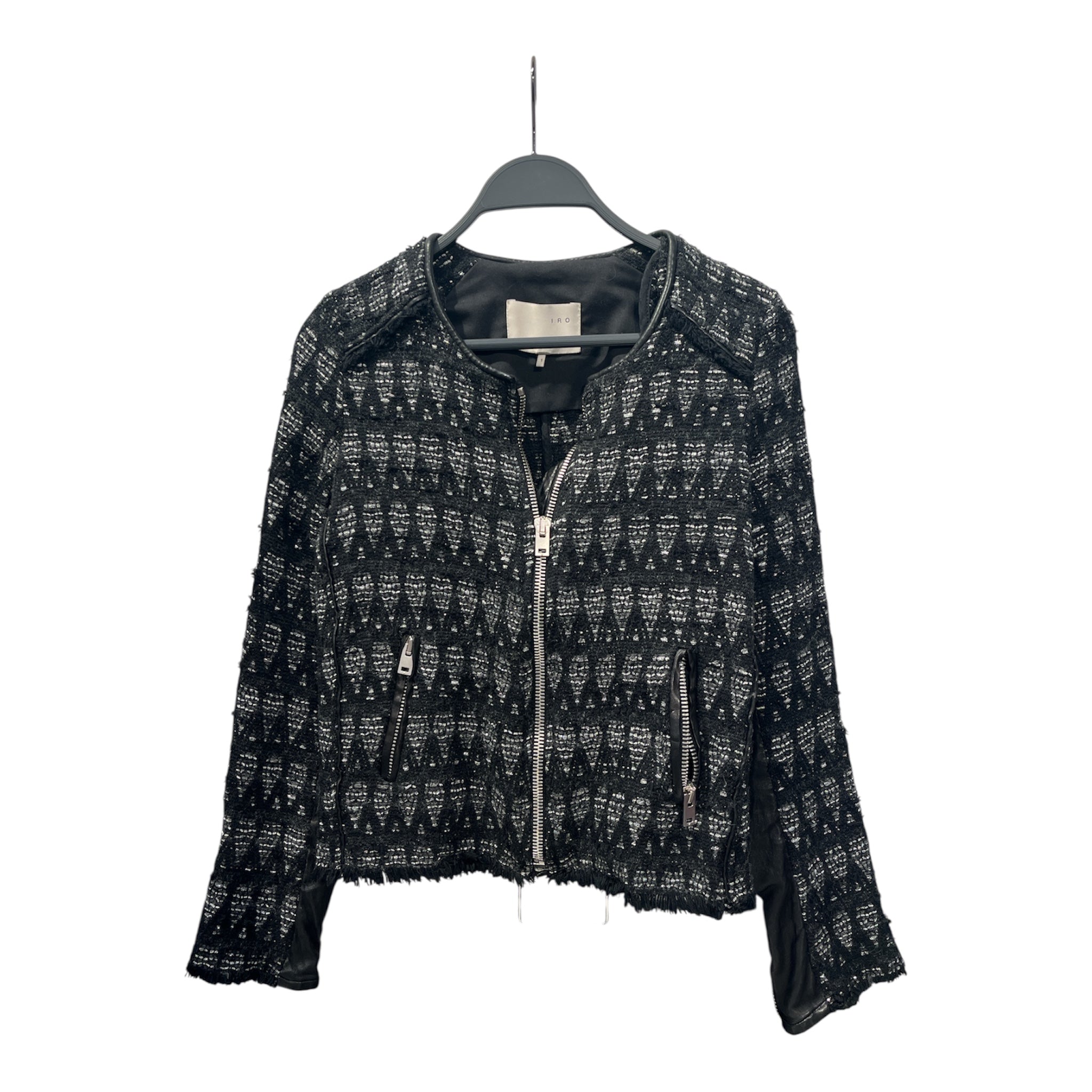 IRO/Jacket/1/Cotton/GRY/TWEED LEATHER DETAIL view 1