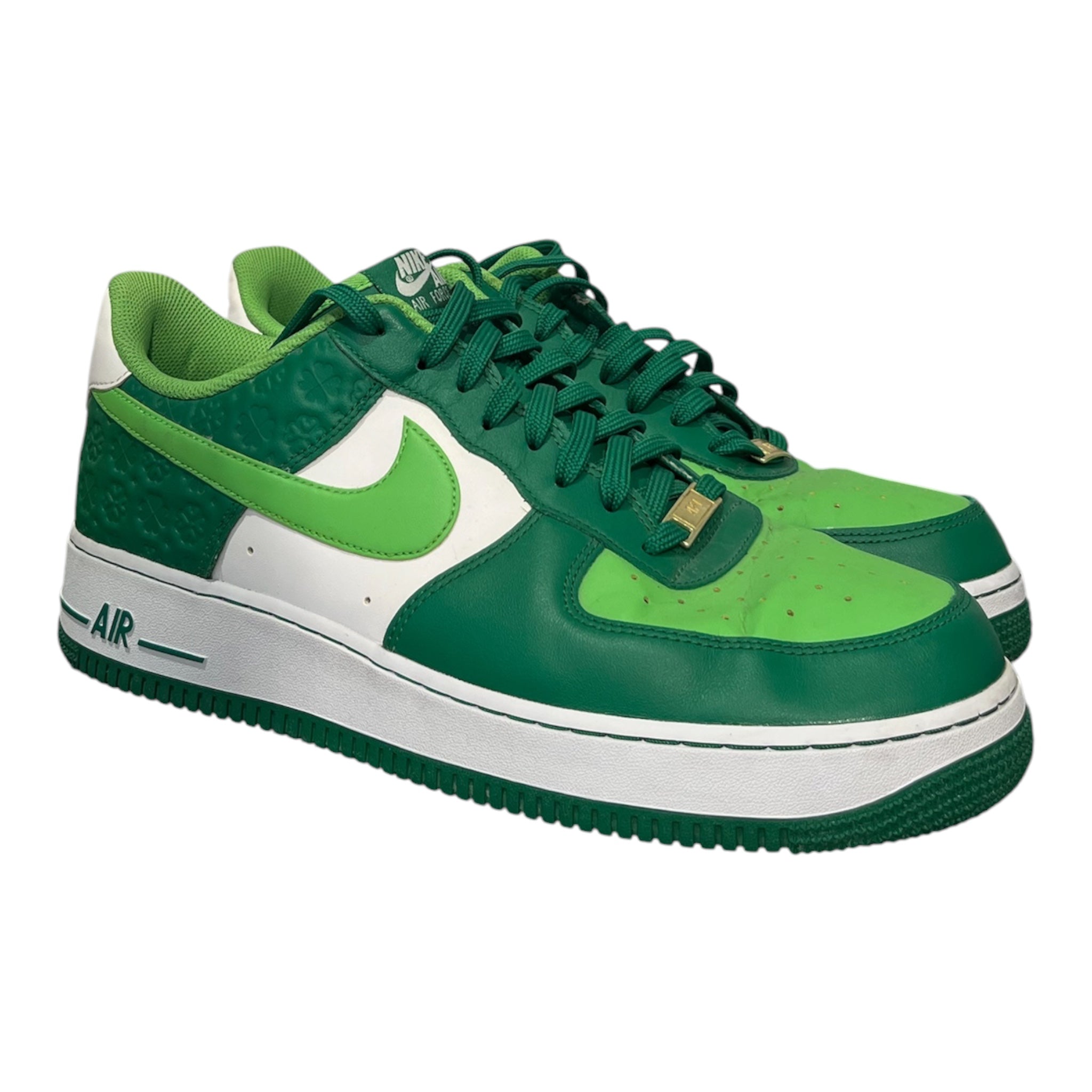 NIKE/AIR FORCE 1 LOW ST. PATRICKS DAY/Low-Sneakers/US 12/All Over Print/Leather/GRN/DD8458-300 view 1