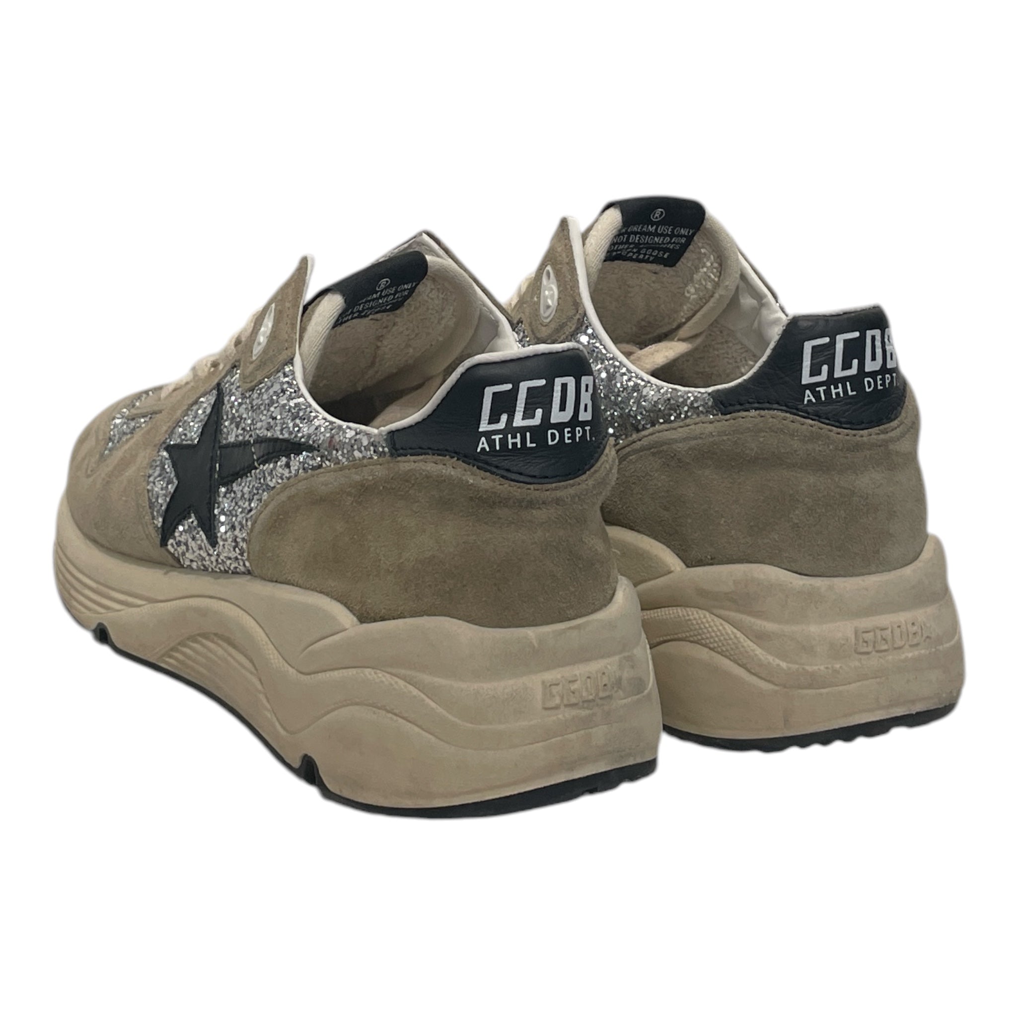 GOLDEN GOOSE/Low-Sneakers/EU 40/Suede/GRY/glitter running view 2