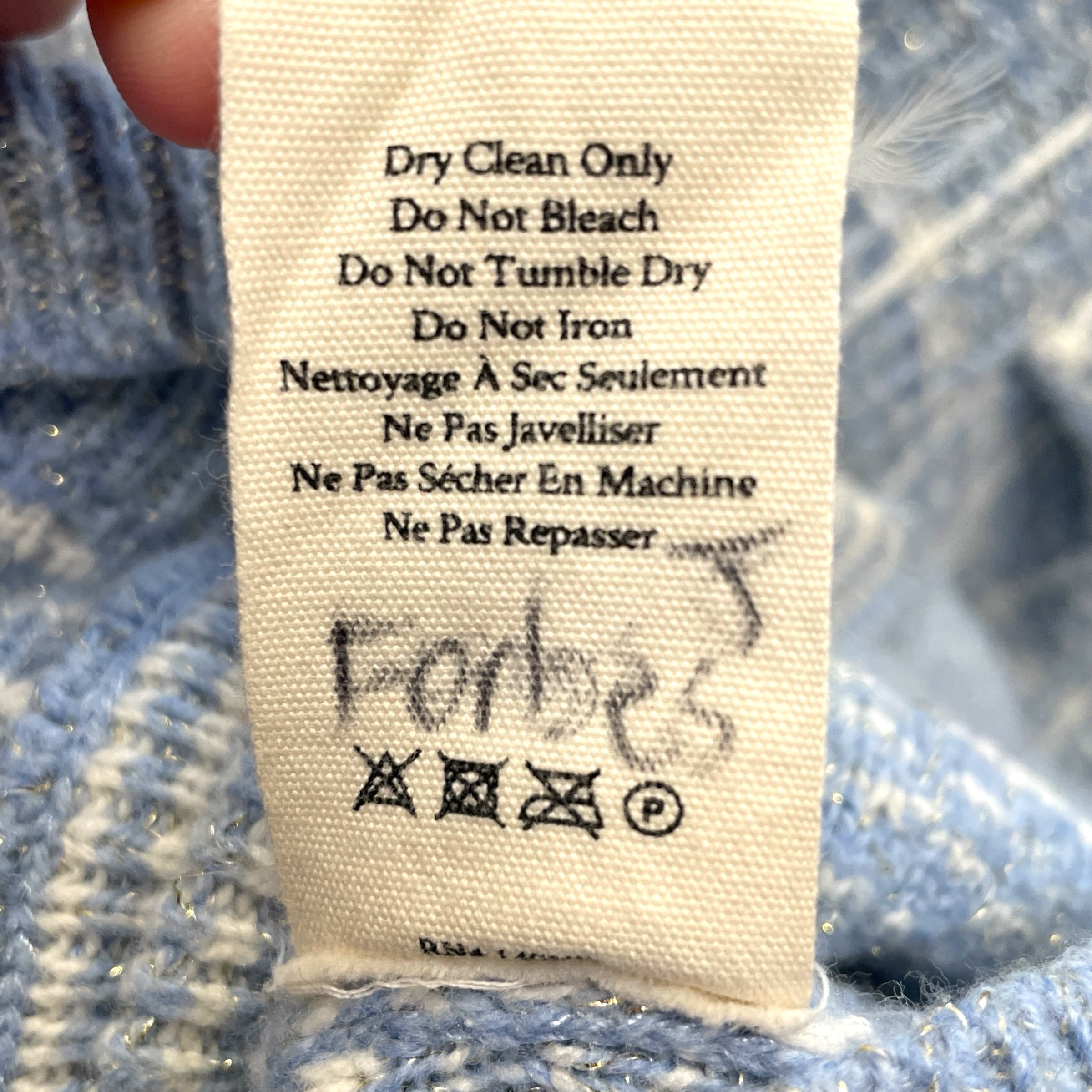 LoveShackFancy/Cardigan/XL/Plaid/Cotton/BLU/gold accents view 3