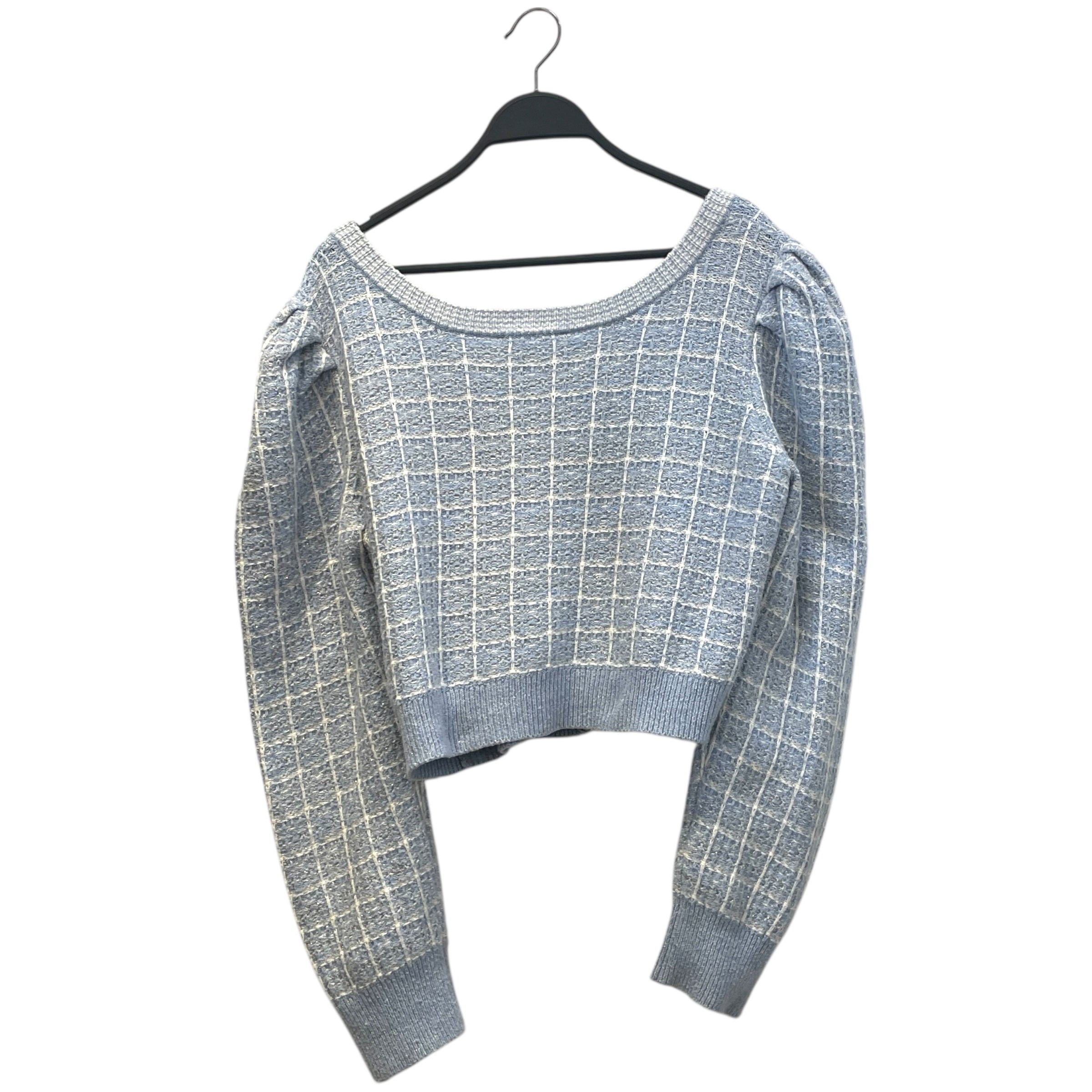 LoveShackFancy/Cardigan/XL/Plaid/Cotton/BLU/gold accents view 2