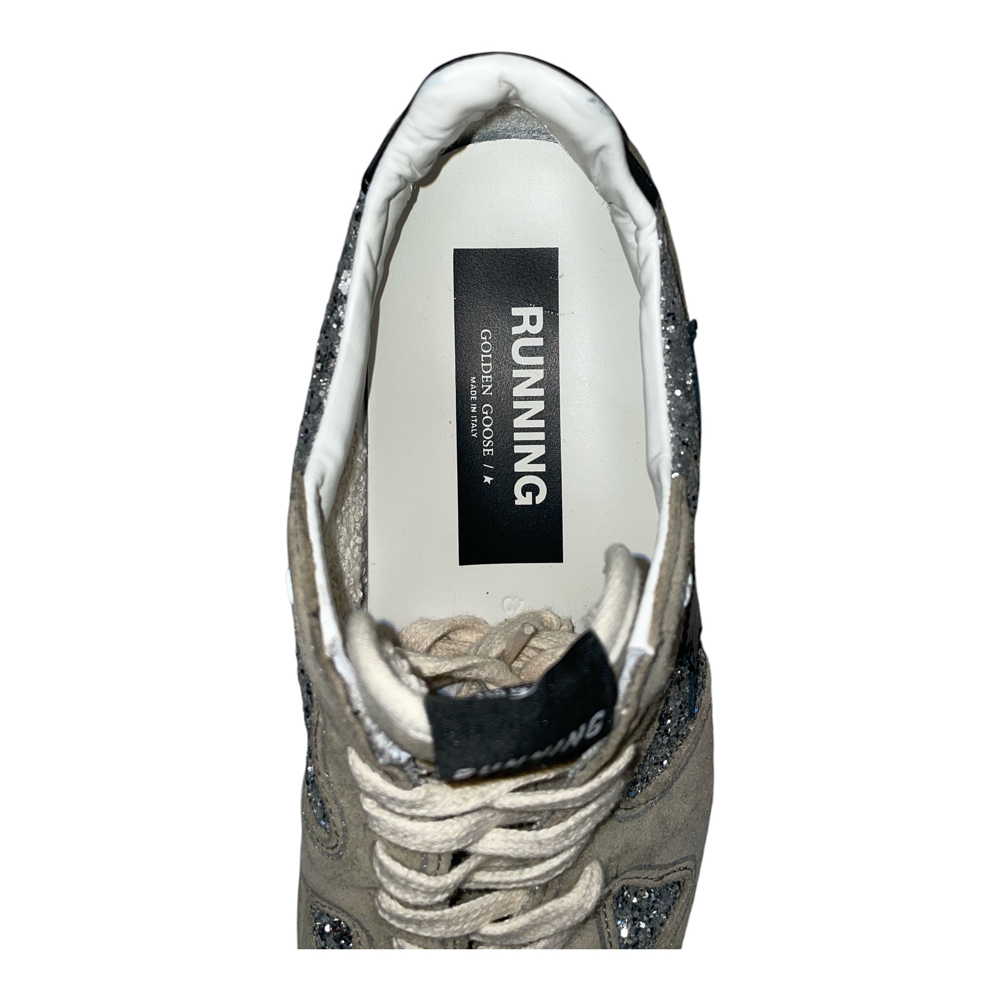 GOLDEN GOOSE/Low-Sneakers/EU 40/Suede/GRY/glitter running view 3