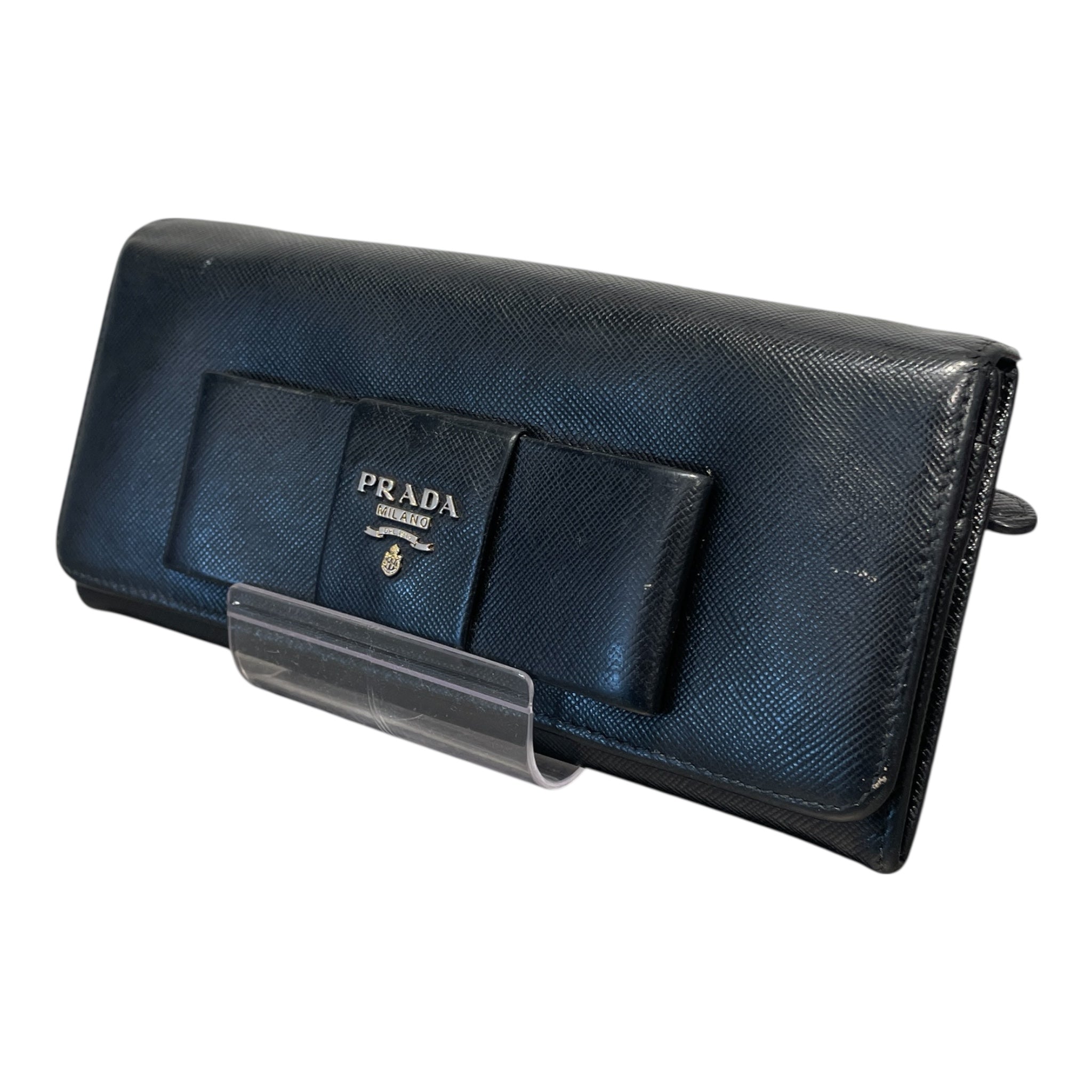 PRADA/Long Wallet/Leather/BLK/ view 1