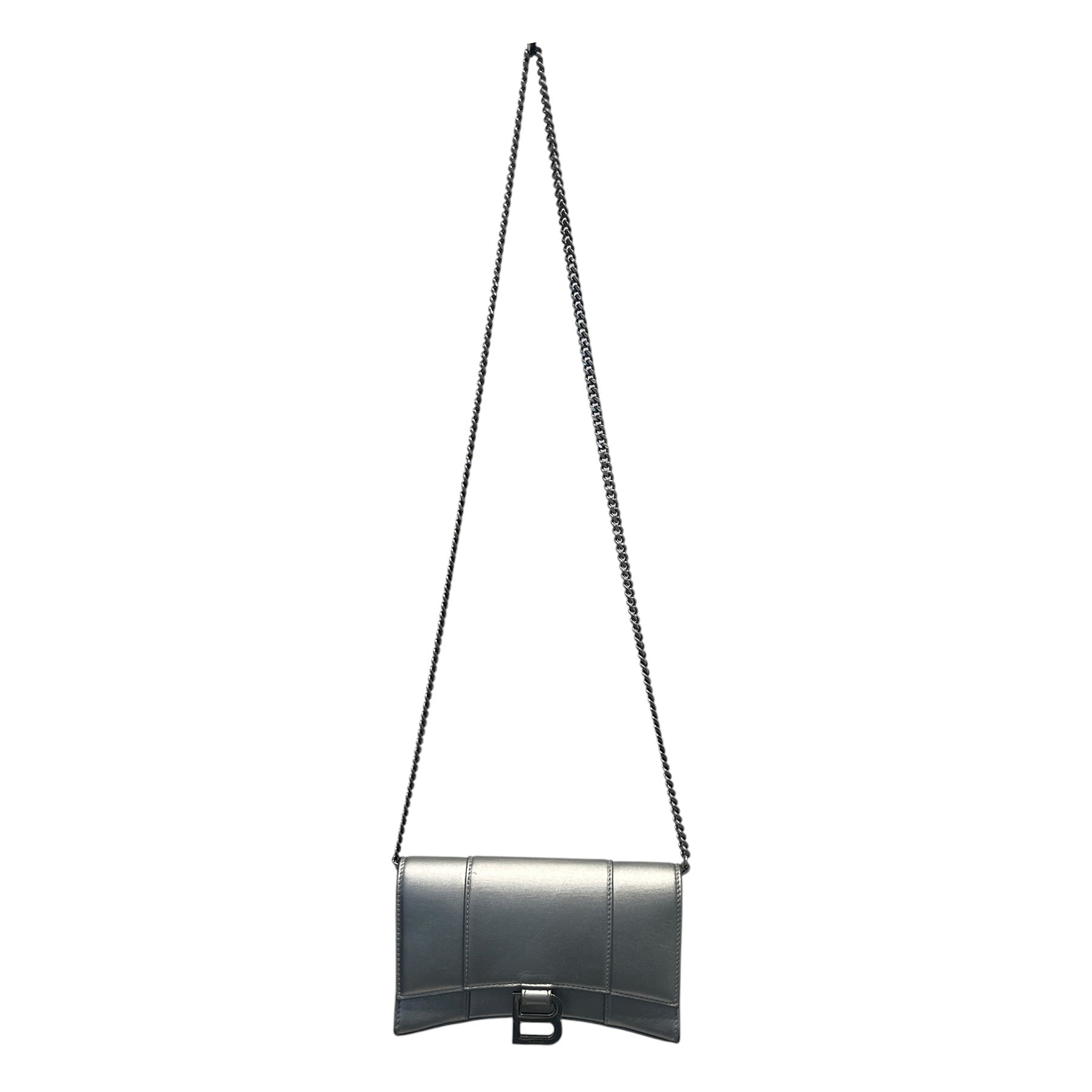 BALENCIAGA/Cross Body Bag/Leather/SLV/SILVER HOURGLASS view 1