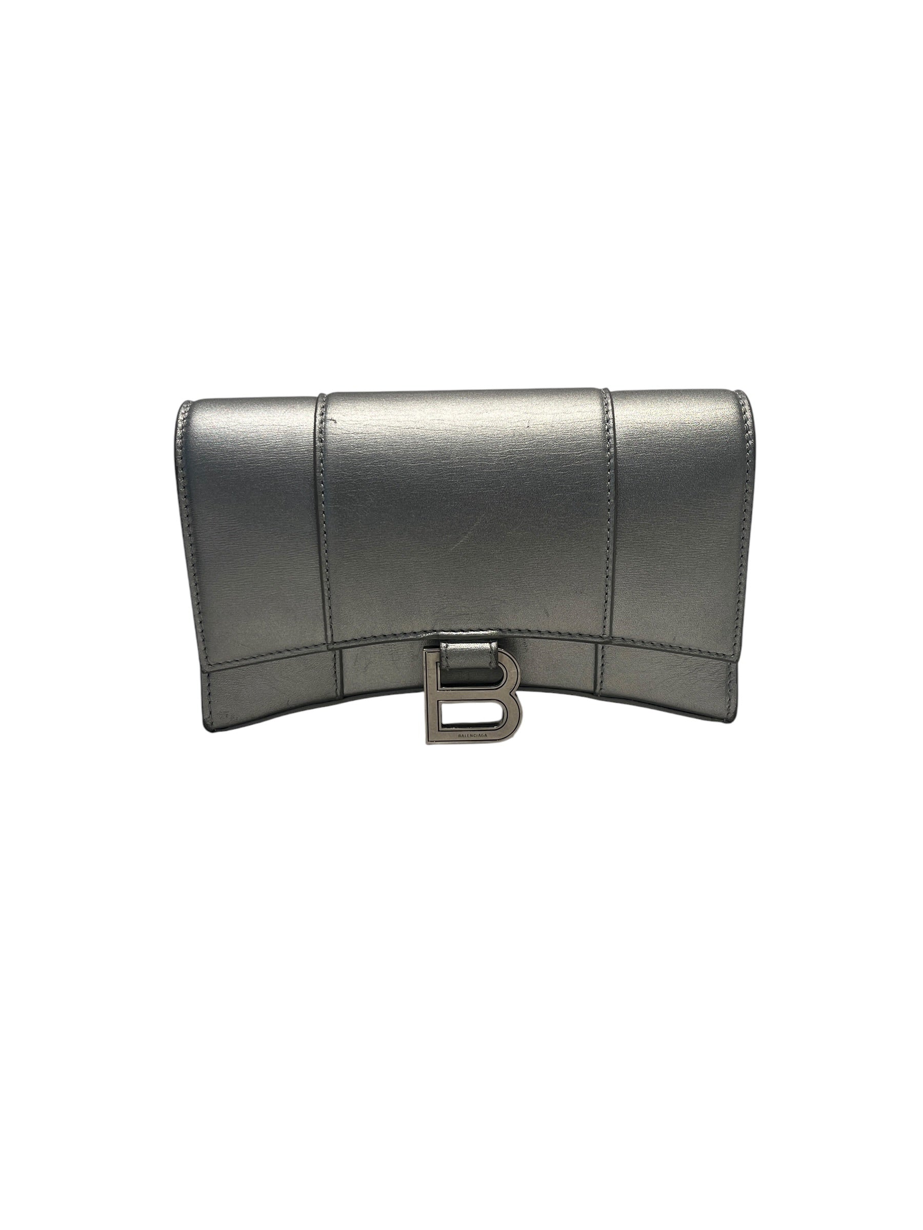 BALENCIAGA/Cross Body Bag/Leather/SLV/SILVER HOURGLASS view 2