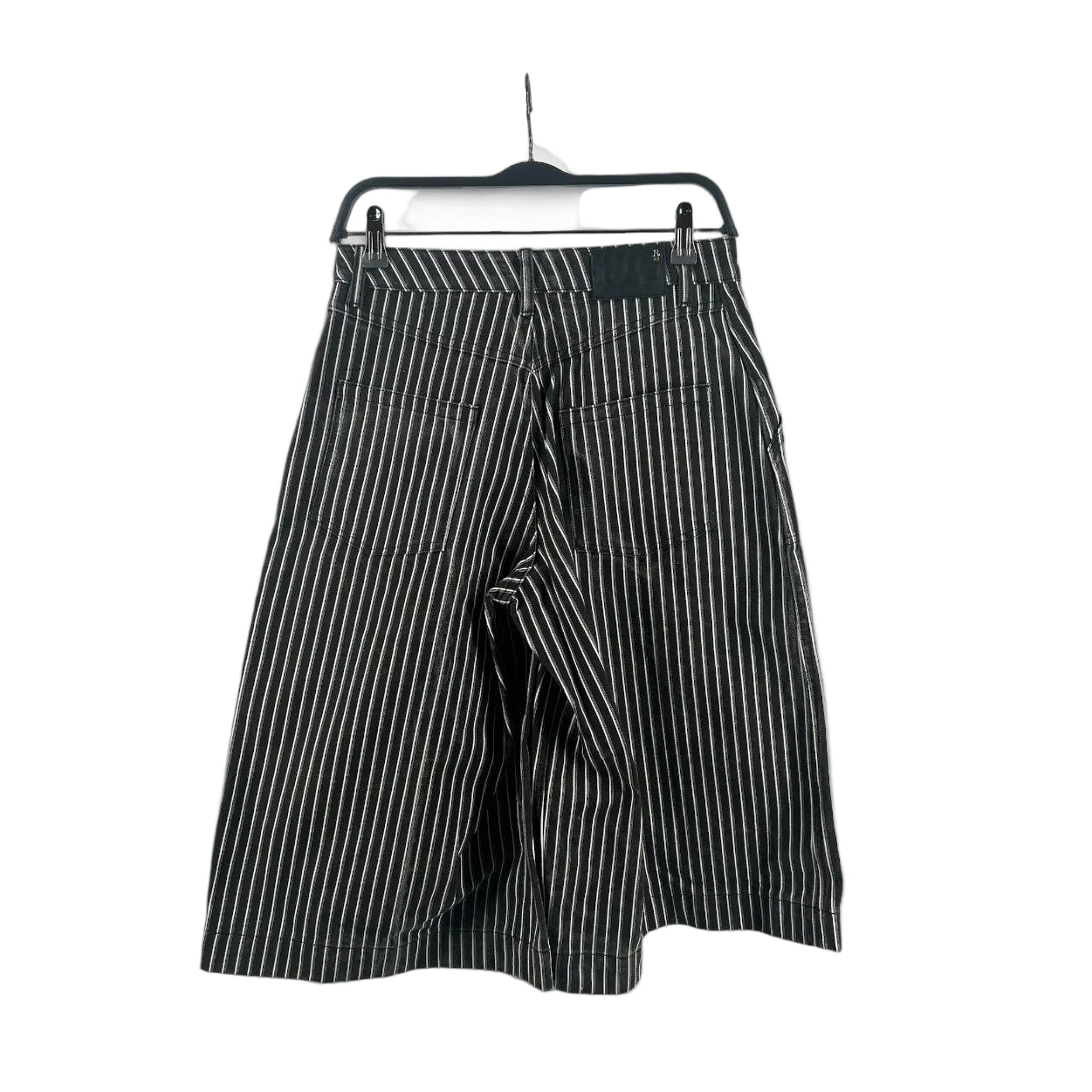 R13/Shorts/25/Stripe/Cotton/BLK/pleated shors view 2