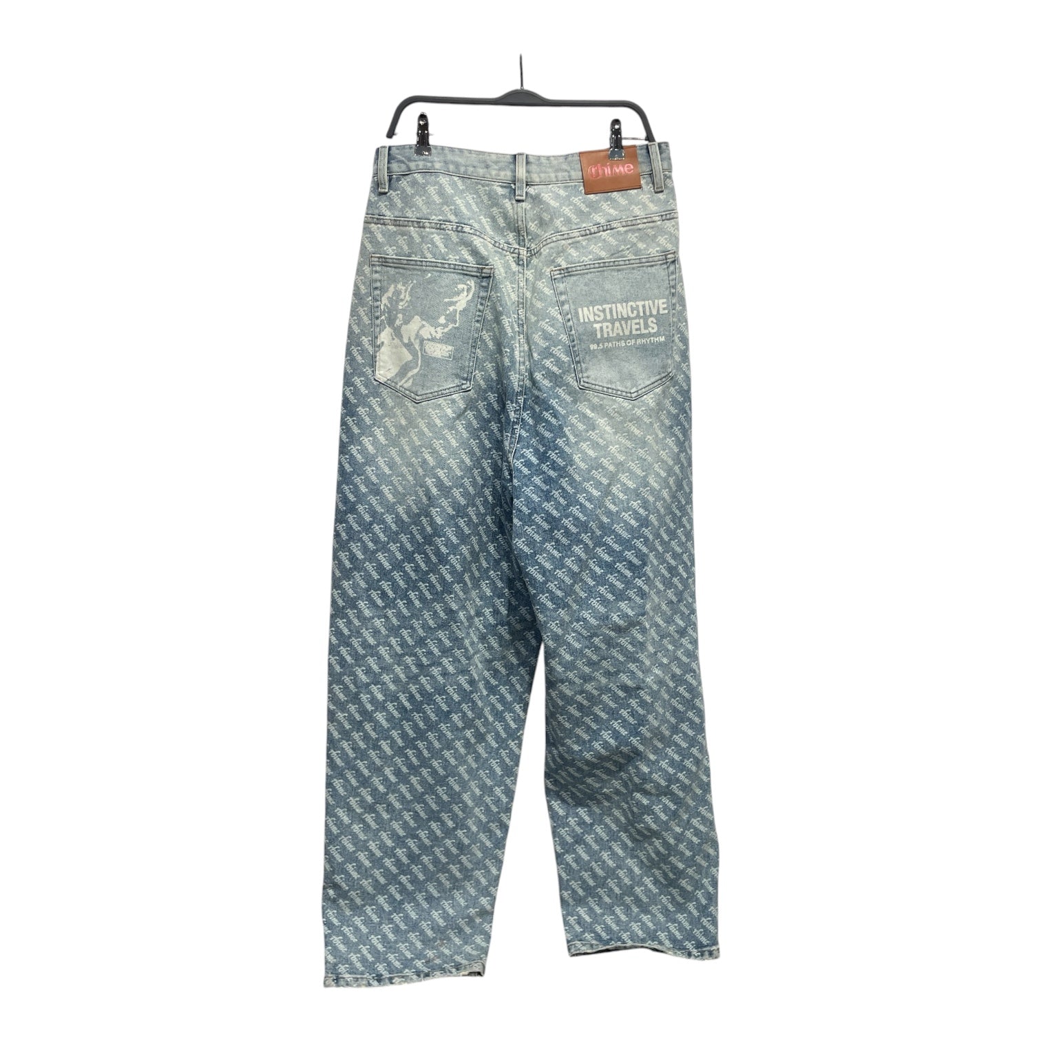 RHIME/Straight Pants/S/Denim/BLU/Low-rise/All Over Print/ view 2