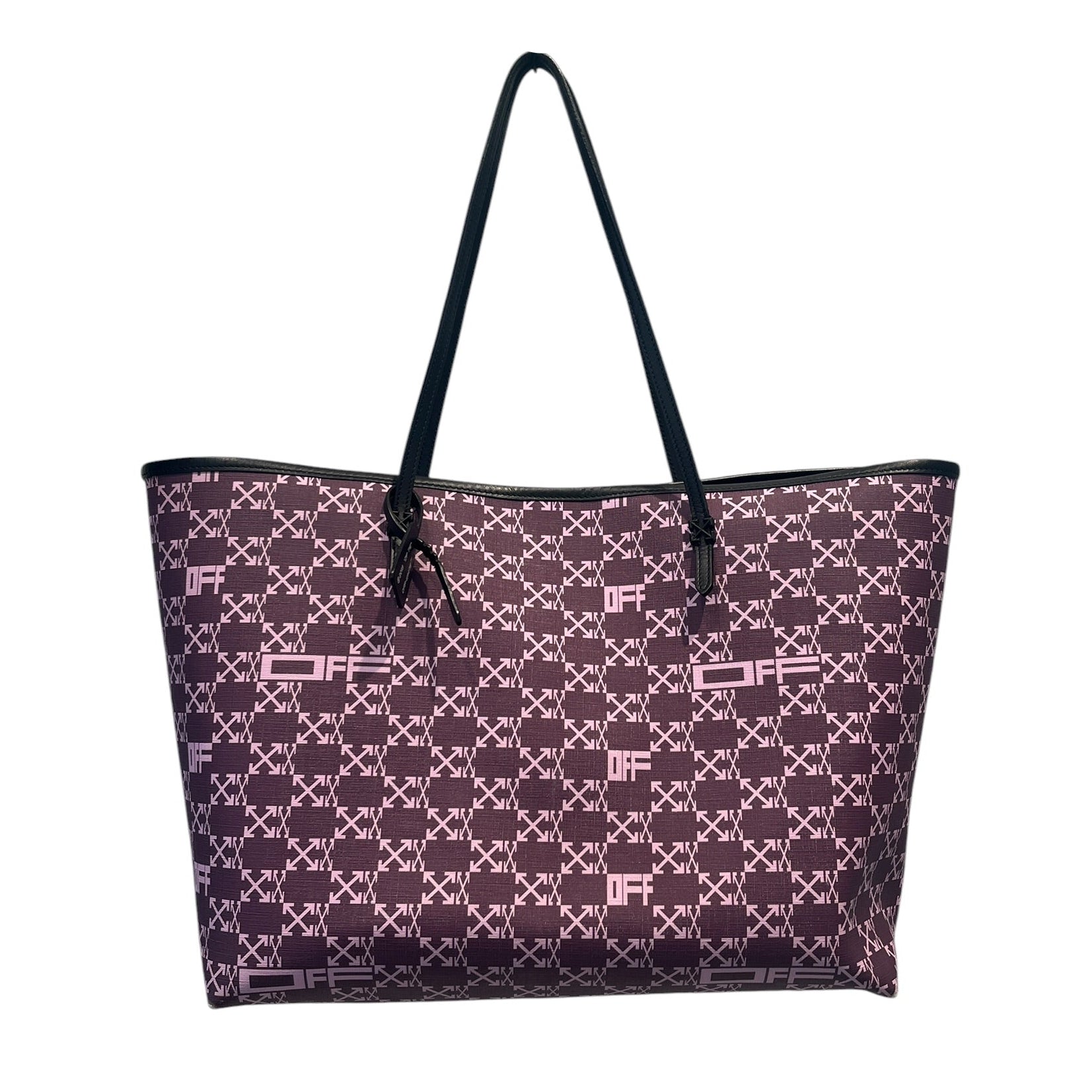 OFF-WHITE/Tote Bag/Monogram/Leather/PPL/LOGO ALL OVER view 1