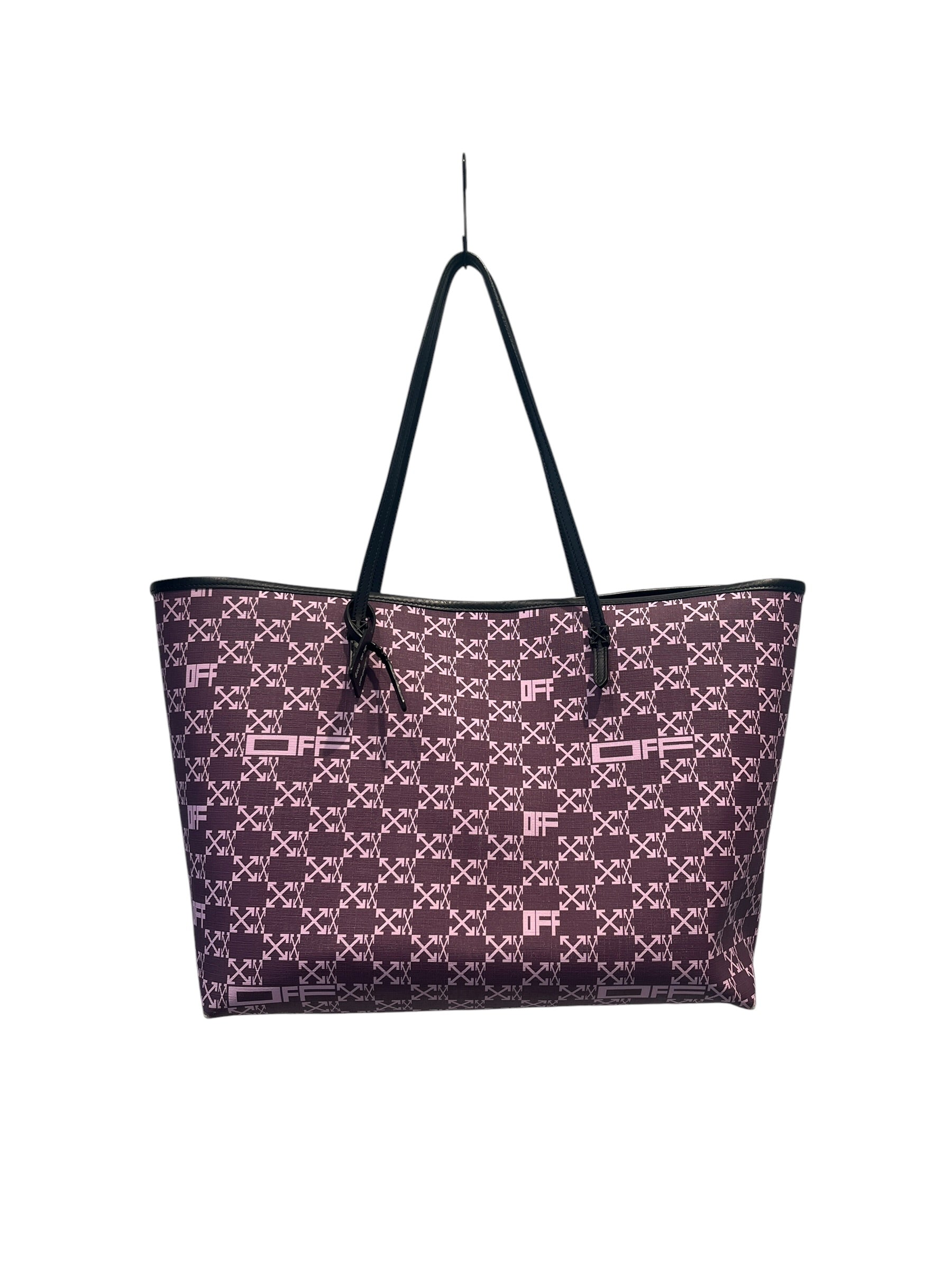 OFF-WHITE/Tote Bag/Monogram/Leather/PPL/LOGO ALL OVER view 1