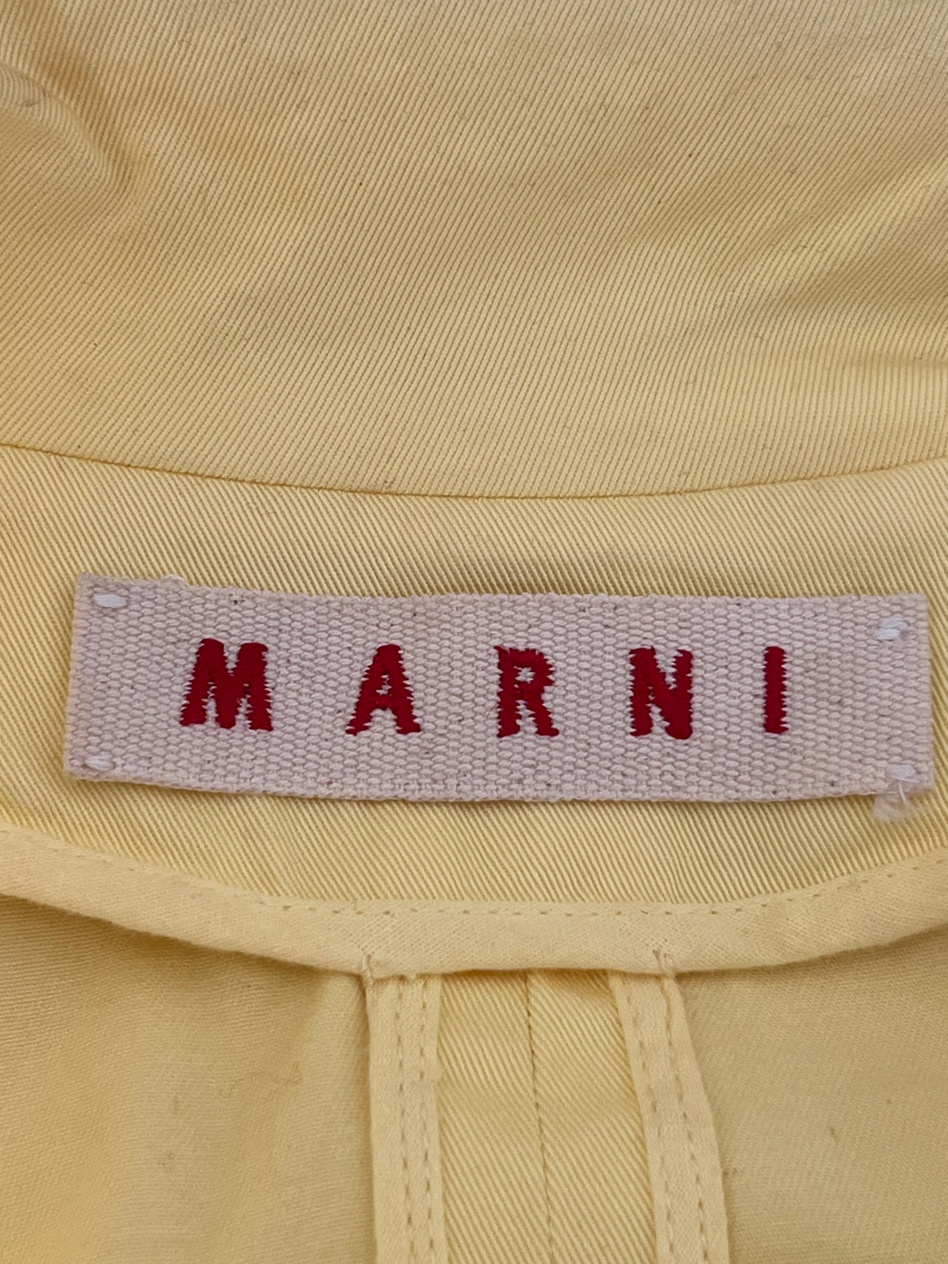 MARNI/Coat/42/Cotton/YEL/LEATHER LOOPS LIGHT COAT view 3