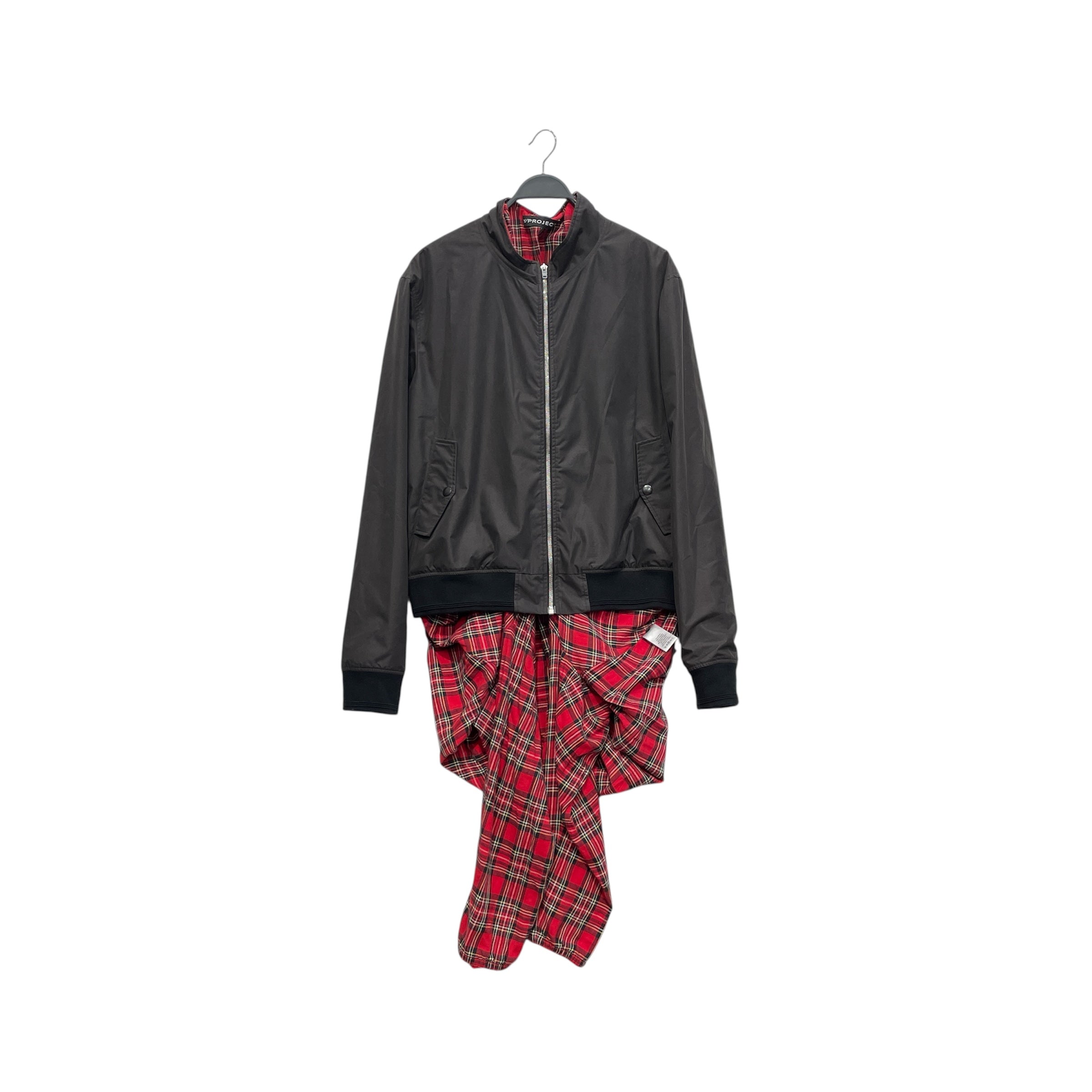 Y/PROJECT/Baseball Jkt/XL/Polyester/BLK/FLANNEL/BOMBER COMBO view 1