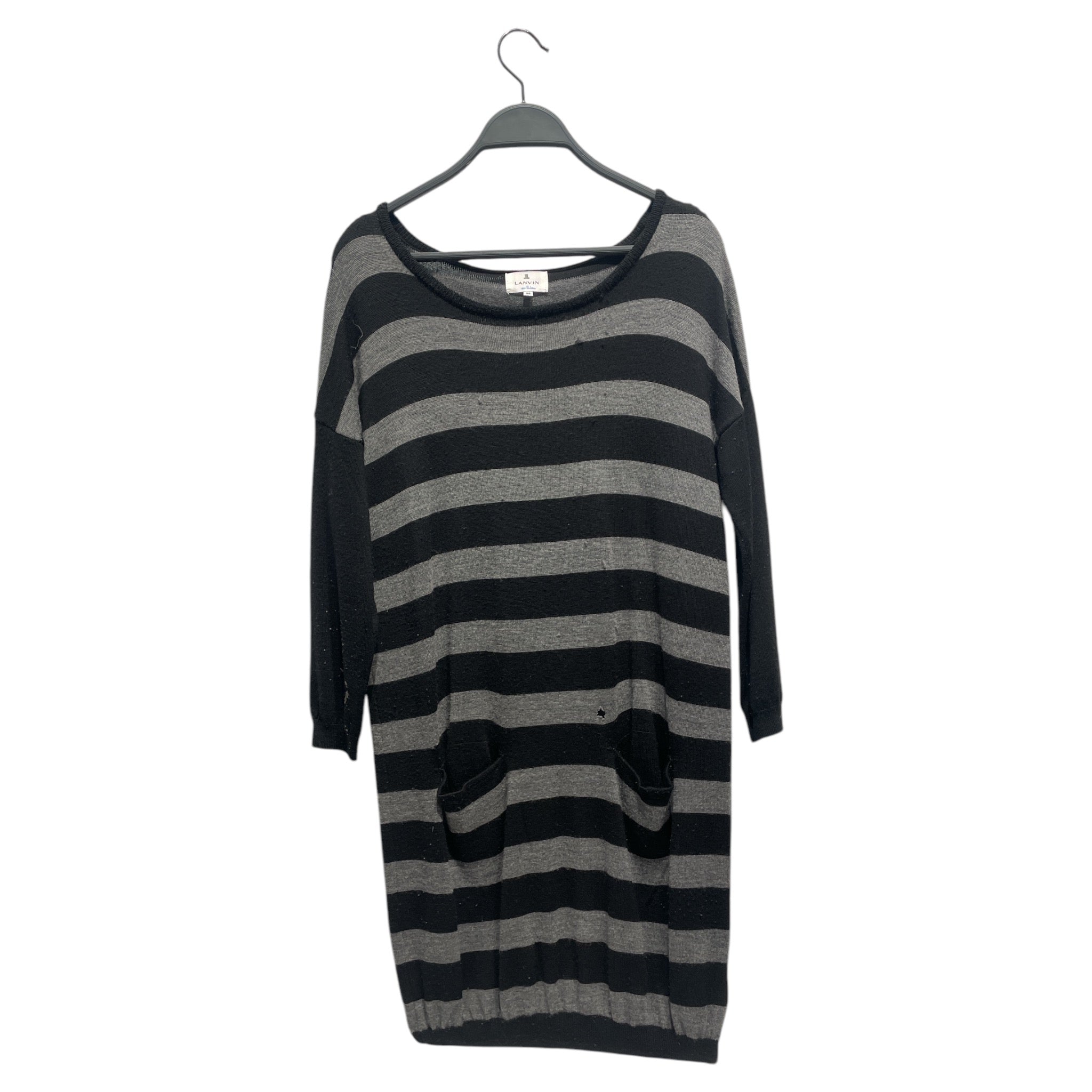 LANVIN en Bleu/SS Dress/38/Stripe/Cotton/BLK/STRIPES view 1