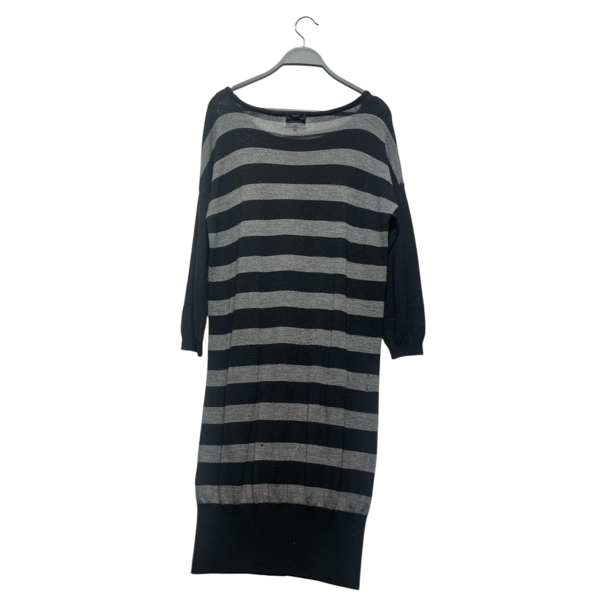 LANVIN en Bleu/SS Dress/38/Stripe/Cotton/BLK/STRIPES view 2