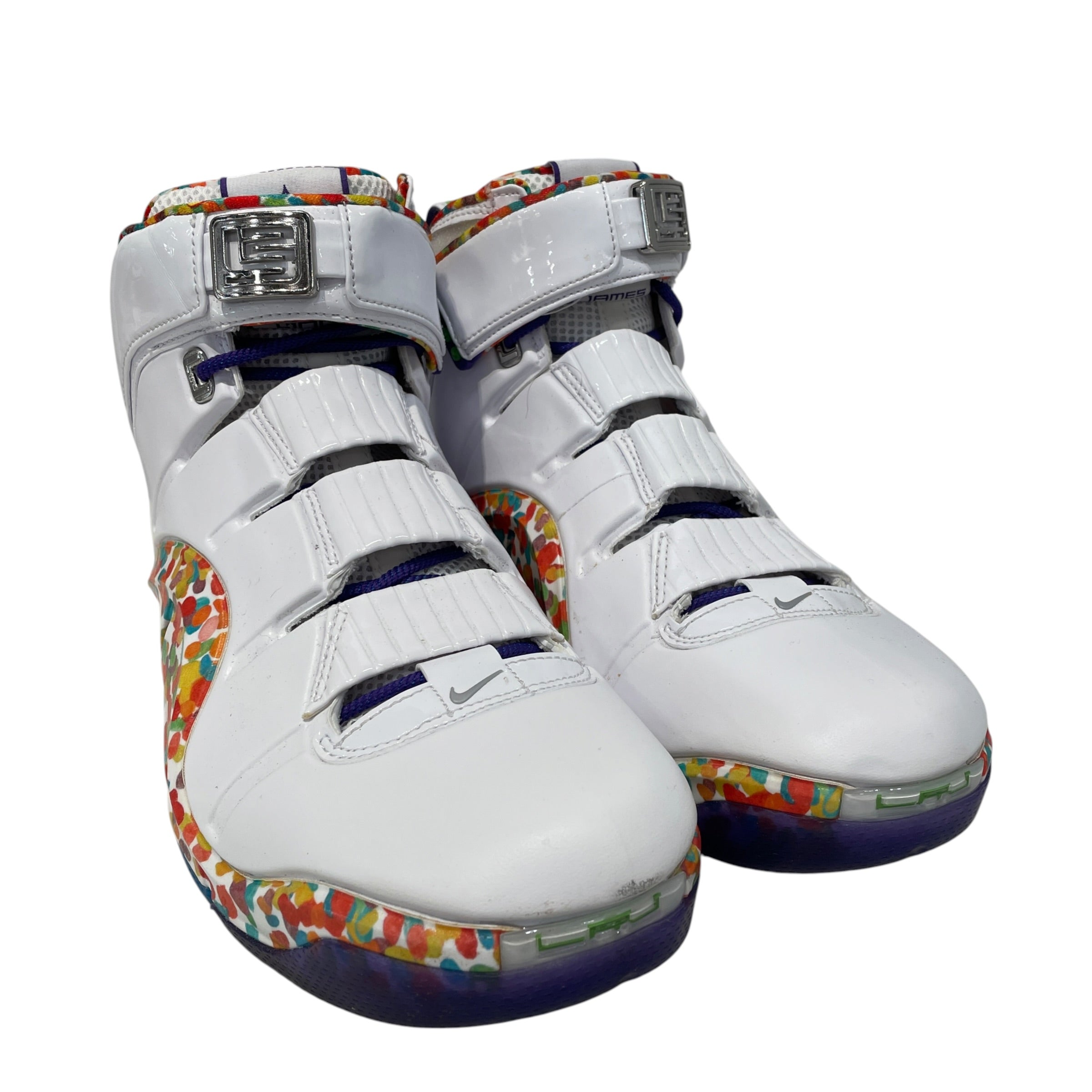 NIKE/Hi-Sneakers/US 9.5/Leather/WHT/Lebron 4 Fruity Pebble view 1