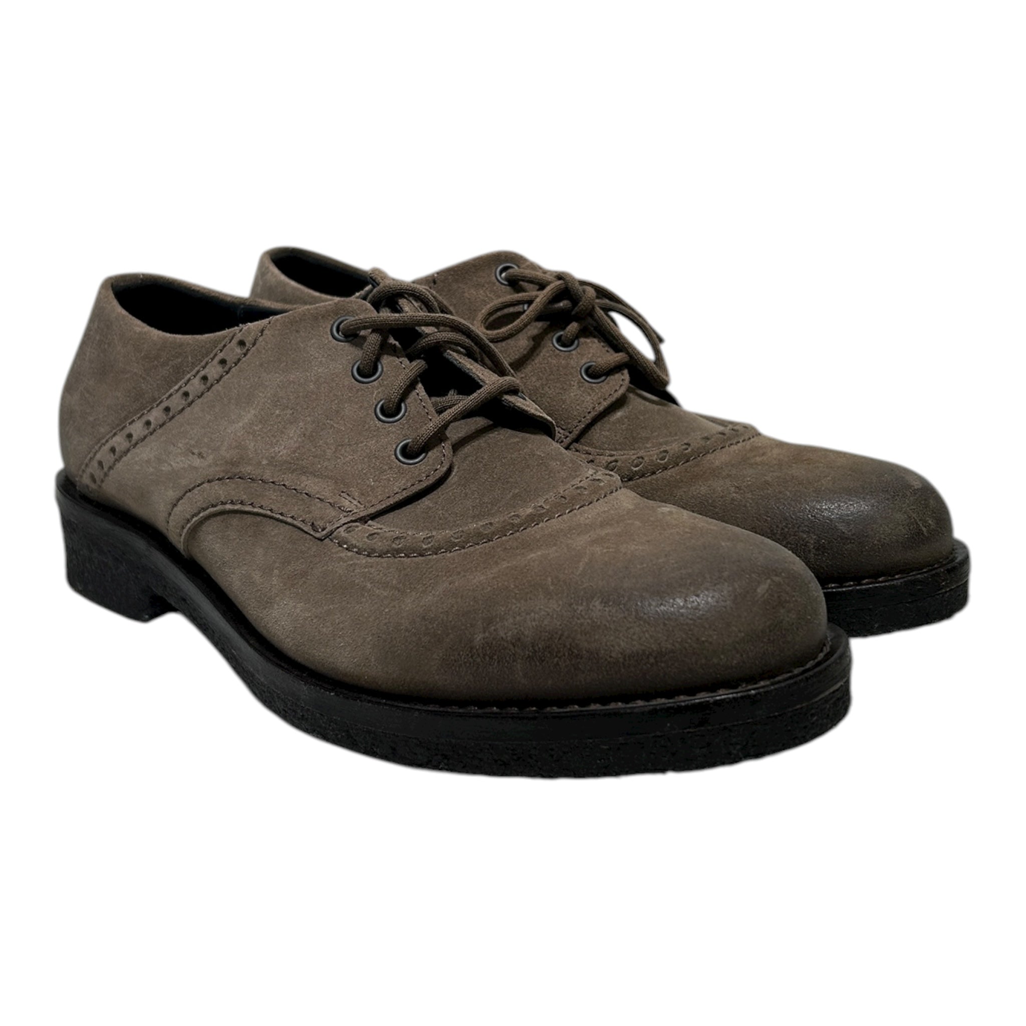 BOTTEGA VENETA/Shoes/US 9.5/BRW/DARK OLIVE SUEDE LACE view 1