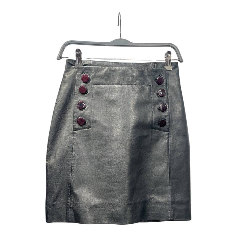 sandro/Skirt/1/Leather/BLK/8 Buttons In Front