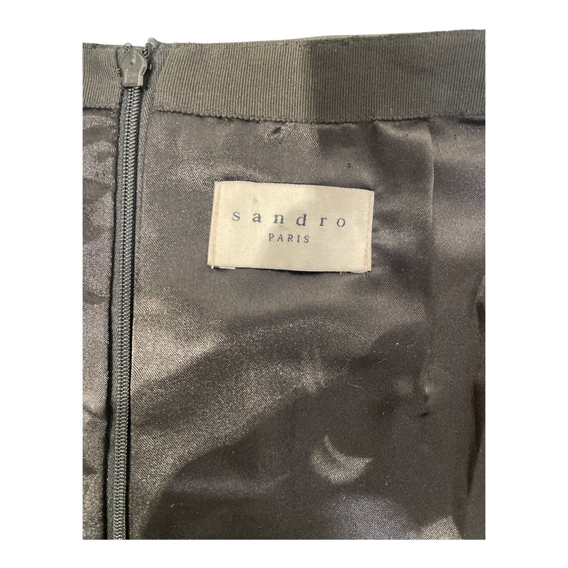 sandro/Skirt/1/Leather/BLK/8 Buttons In Front