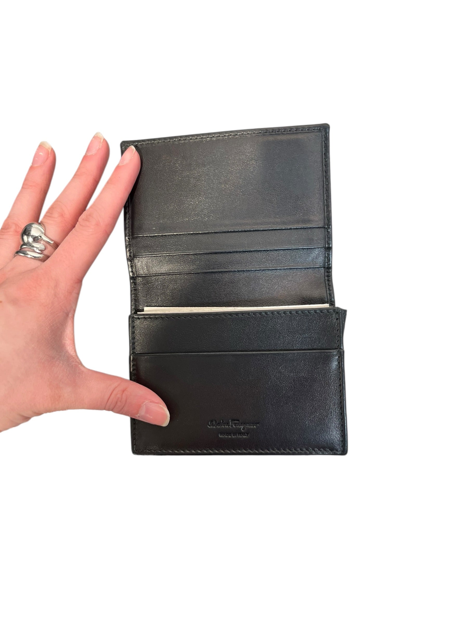 Salvatore Ferragamo/Bifold Wallet/All Over Print/Leather/BLK/ view 4