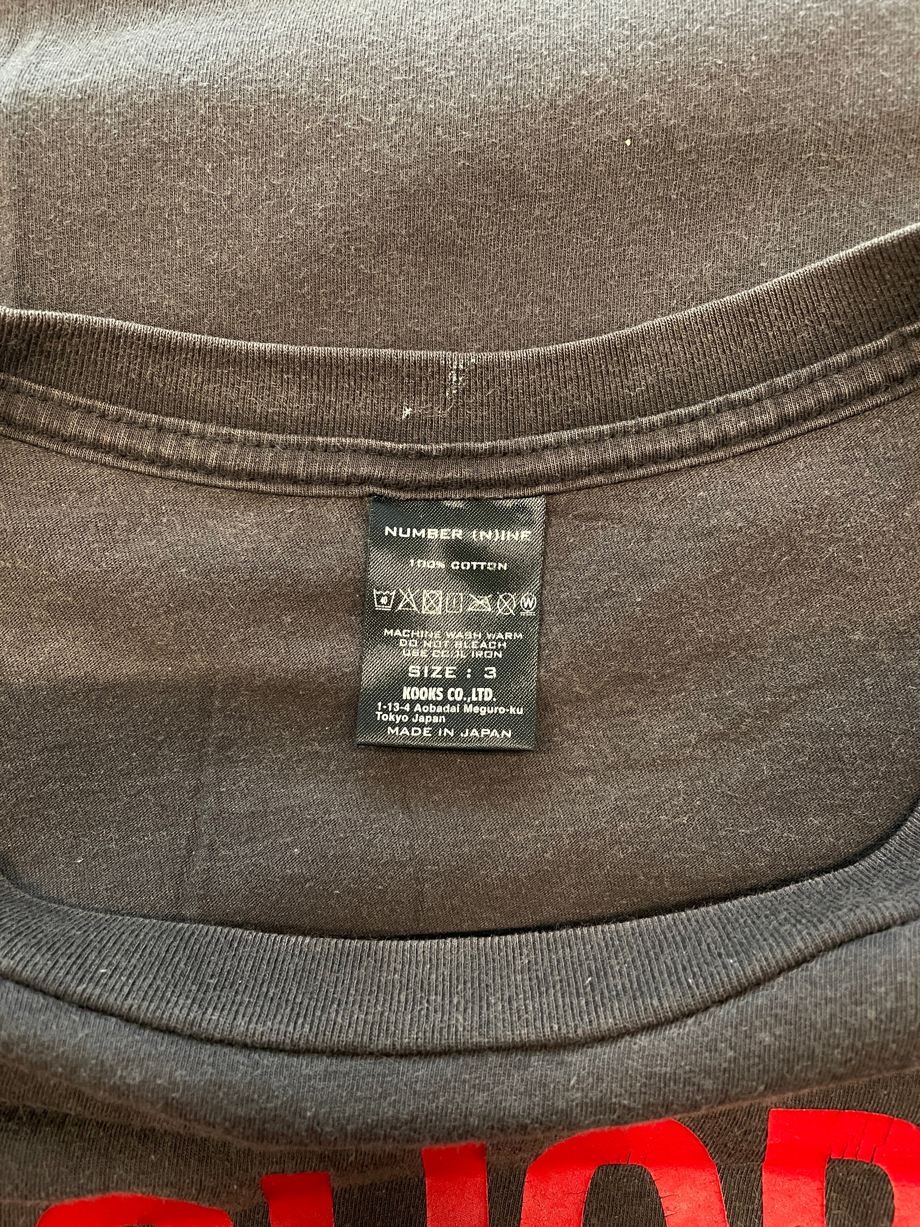 NUMBER (N)INE/T-Shirt/3/Cotton/GRY/Graphic/liquor & music view 3