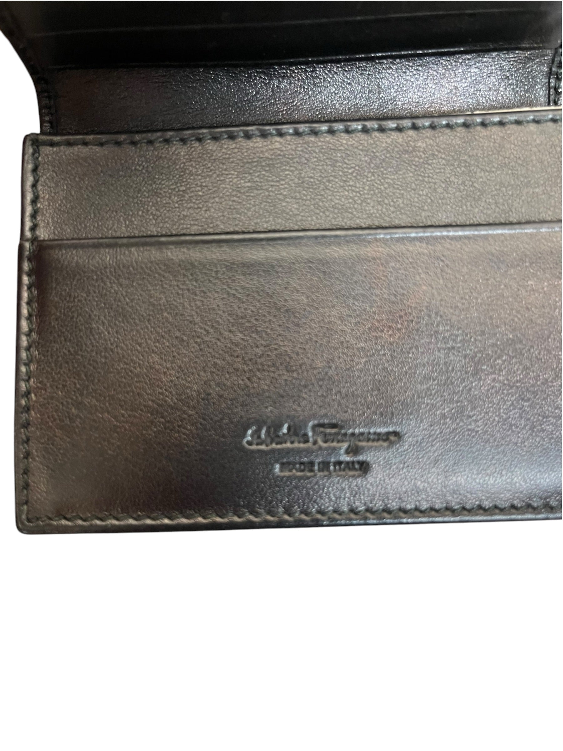 Salvatore Ferragamo/Bifold Wallet/All Over Print/Leather/BLK/ view 6