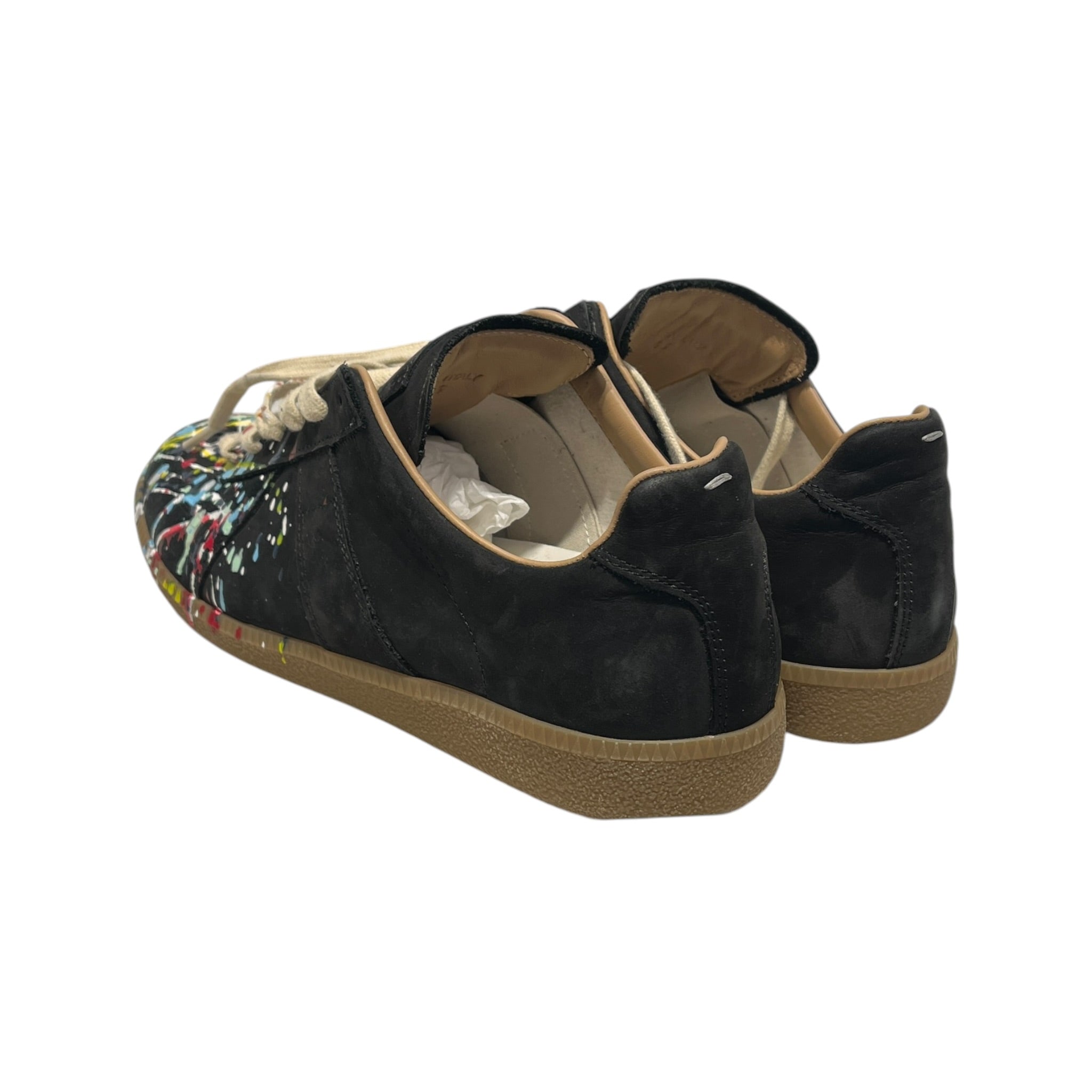 Maison Margiela/Low-Sneakers/EU 43/Leather/BLK/GATS PAIN SPLATTER view 2