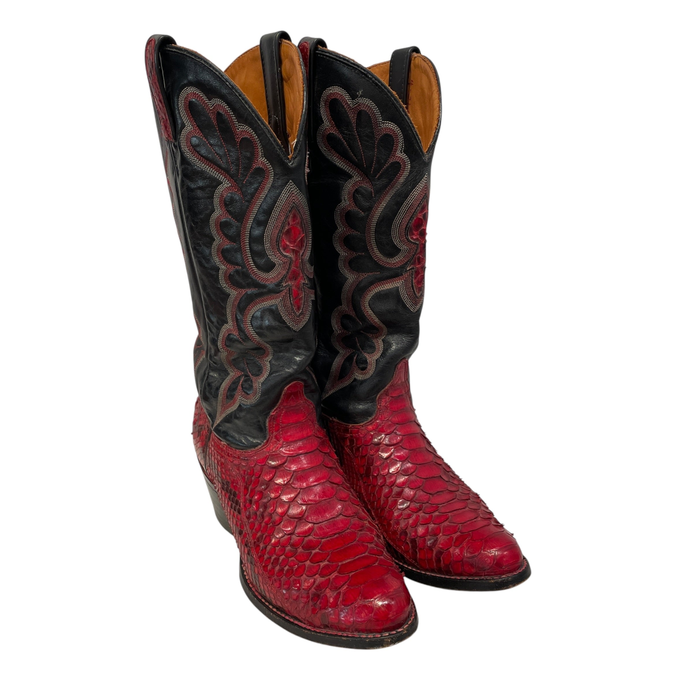 Chisholm 80s/90s/Western Boots/US 8.5/All Over Print/Leather/BLK/ view 1