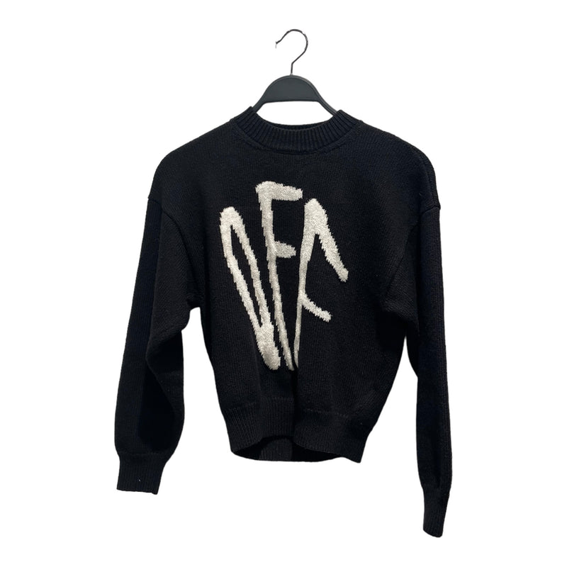 OFF-WHITE/Heavy Sweater/XS/Cotton/BLK/Graffiti Sweater