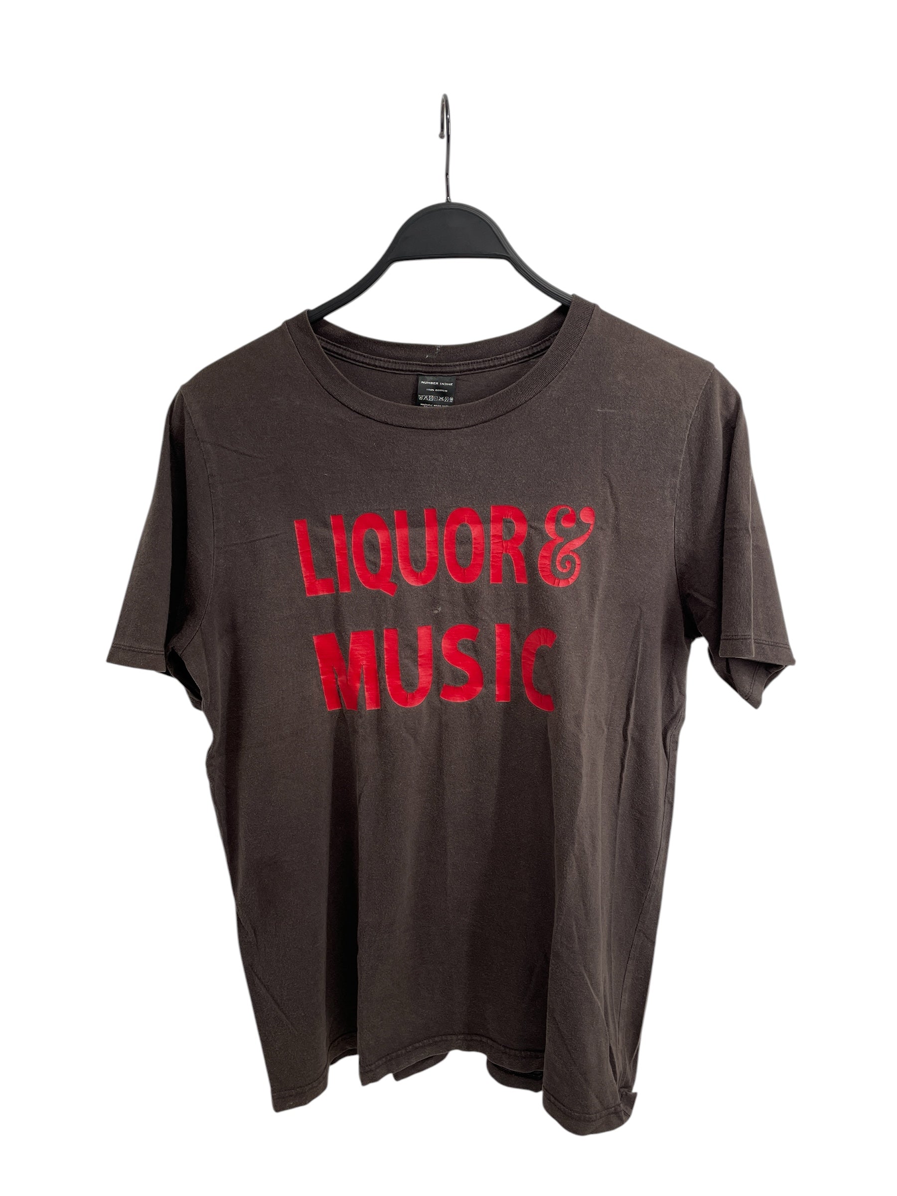 NUMBER (N)INE/T-Shirt/3/Cotton/GRY/Graphic/liquor & music view 1