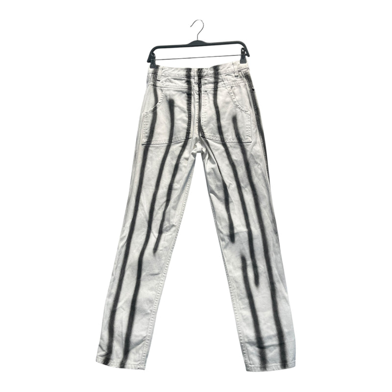ECKHAUS LATTA/Straight Pants/28/All Over Print/Cotton/WHT/BLK SPRAY JEANS