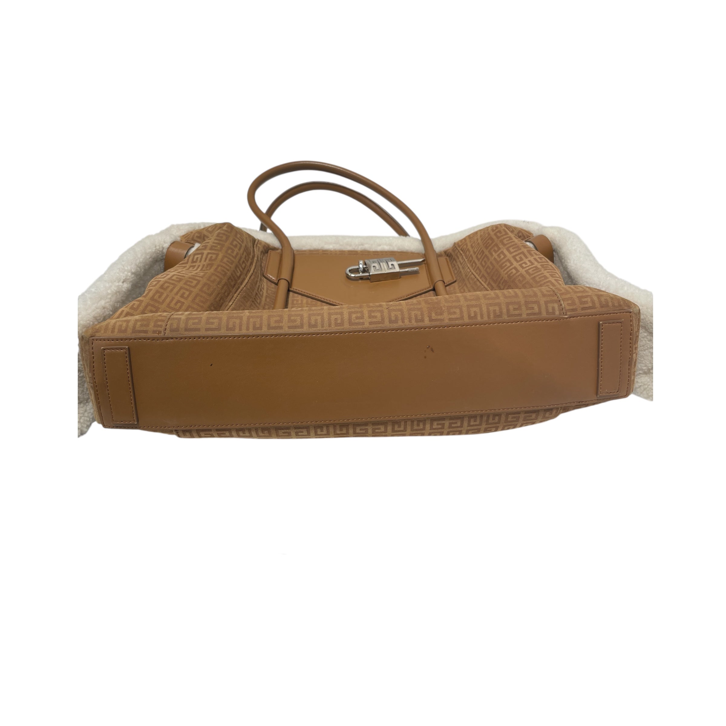 GIVENCHY/Hand Bag/OS/Monogram/Suede/BRW/Medium Soft Lock Antigona Bag view 3