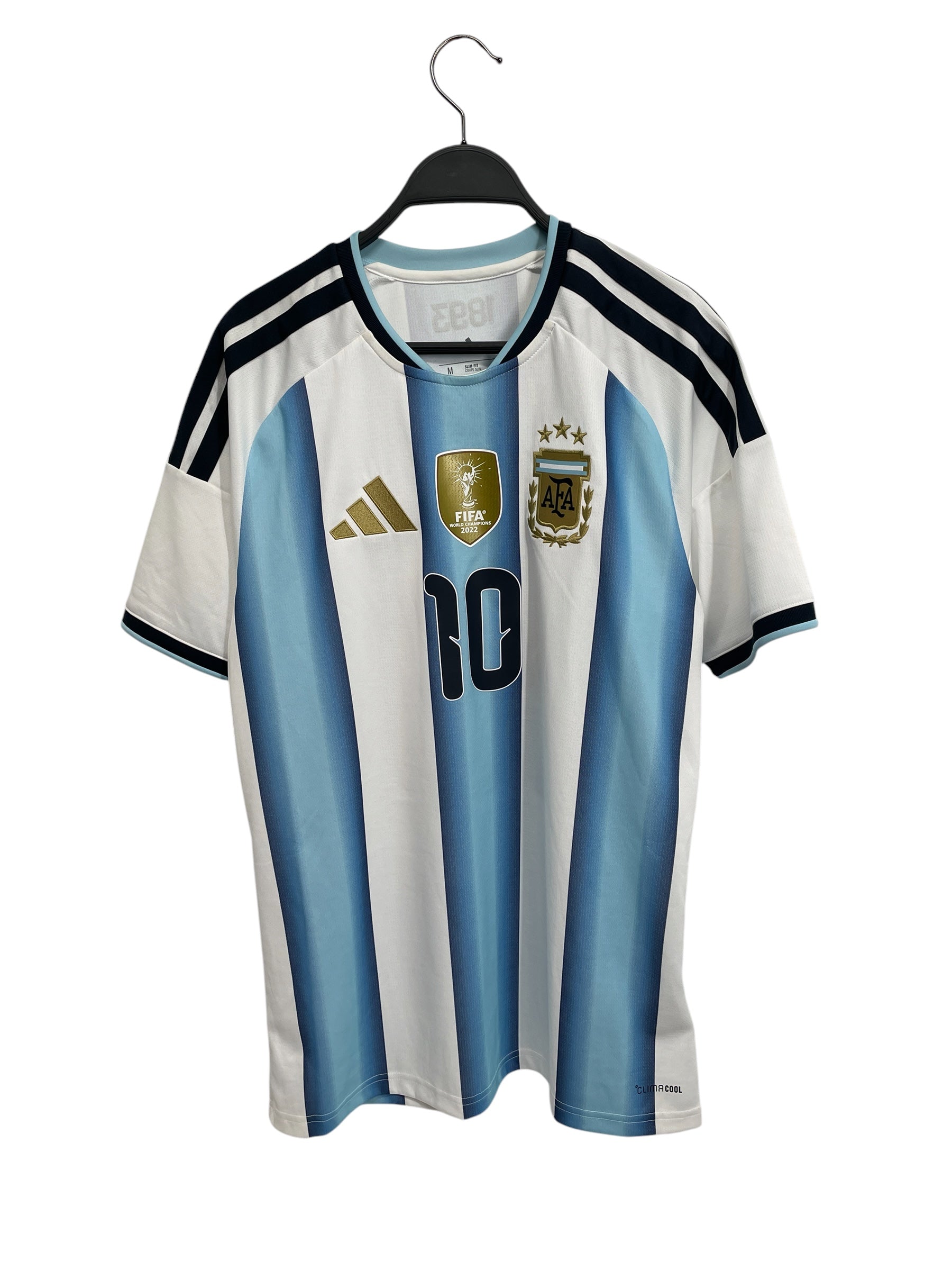 adidas/T-Shirt/M/Polyester/WHT/Stripe/ARGENTINA MESSI JERSEY view 1