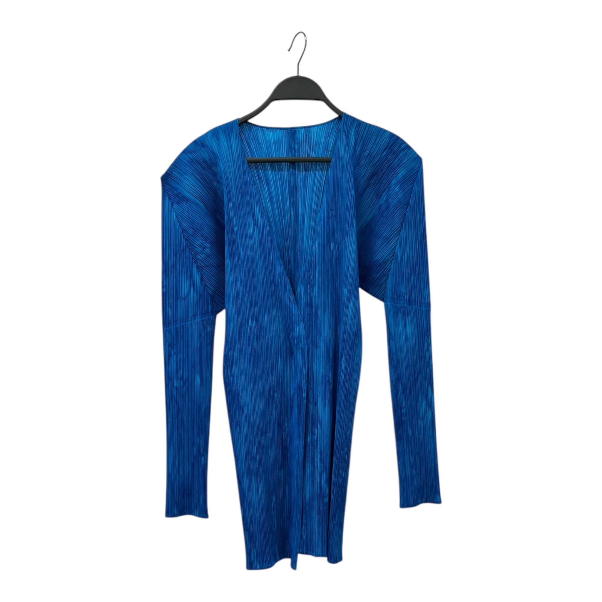 PLEATS PLEASE ISSEY MIYAKE/LS Blouse/5/Polyester/BLU/CARDIGAN view 1