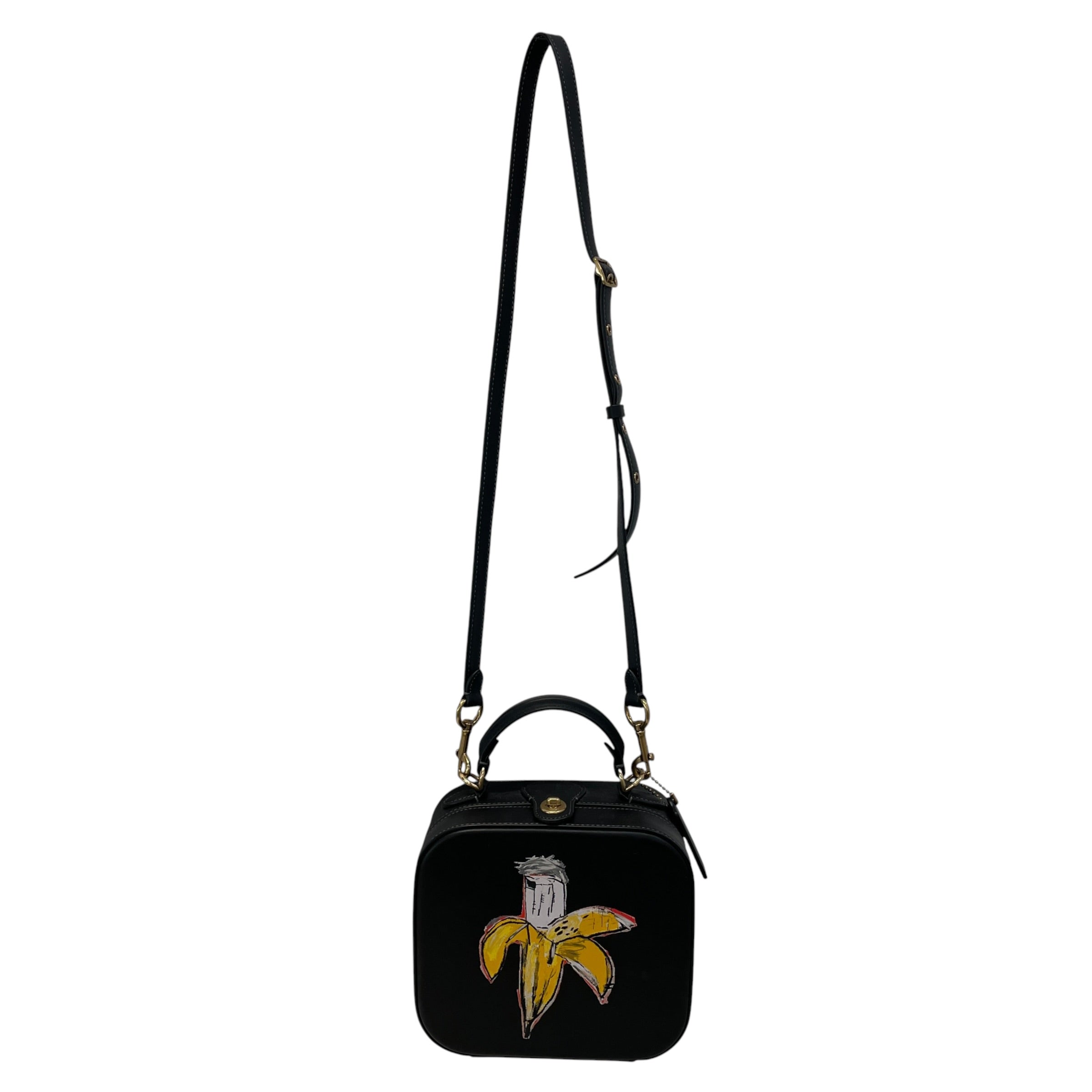 COACH/Hand Bag/Graphic/Leather/BLK/Banana view 1