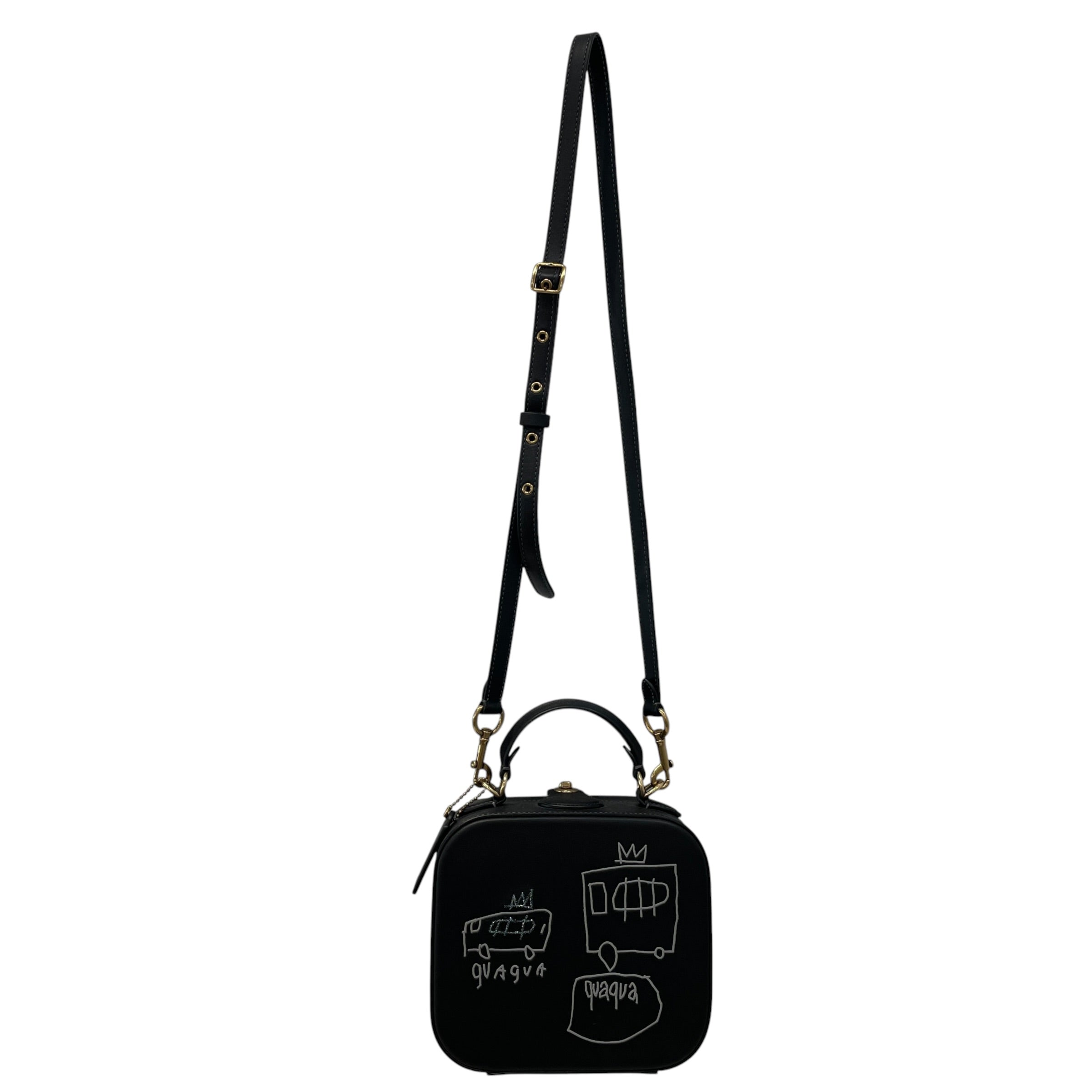 COACH/Hand Bag/Graphic/Leather/BLK/Banana view 2
