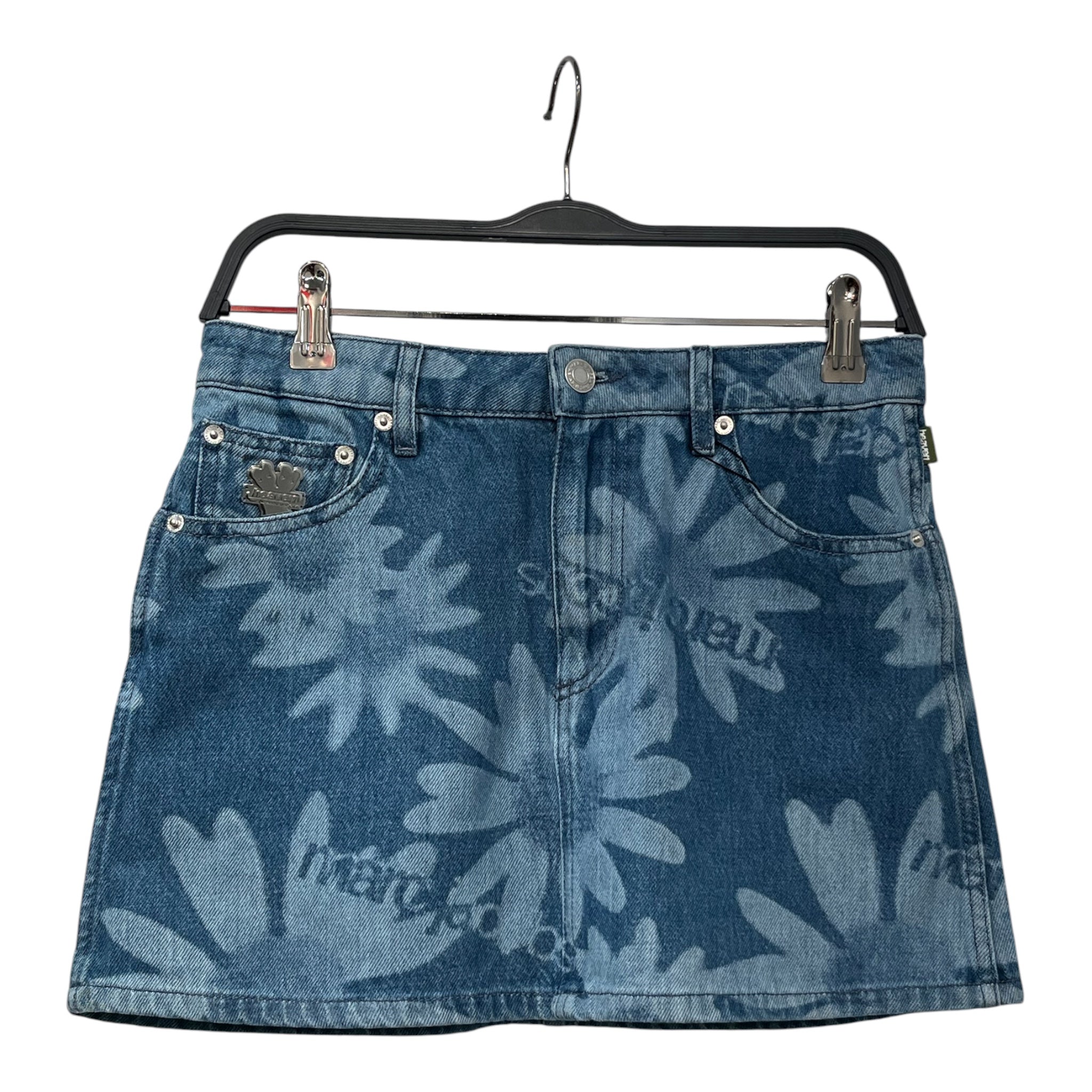 Heaven By Marc Jacobs/Skirt/S/All Over Print/Denim/BLU/FLOWER AND LOGO view 1
